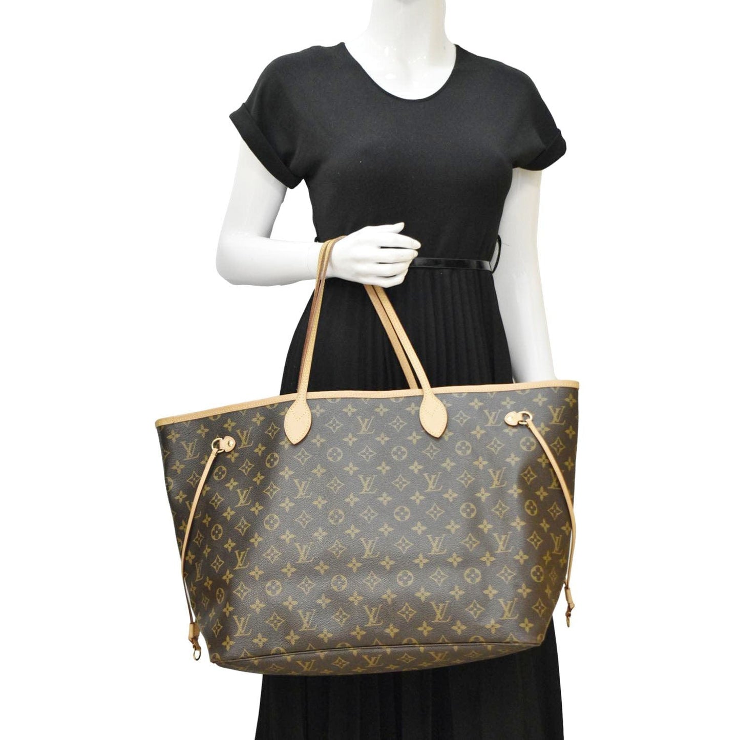 LOUIS VUITTON Neverfull GM Monogram Canvas Tote Shoulder Bag Brown