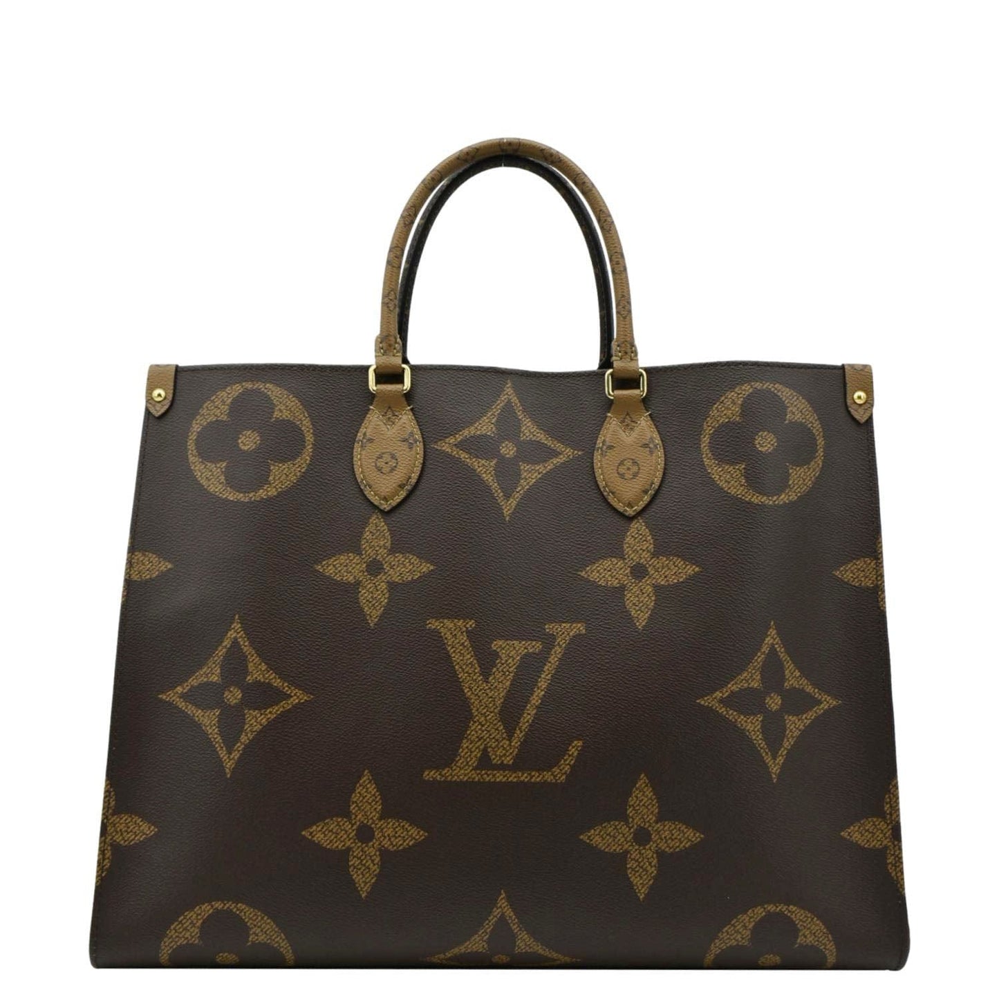LOUIS VUITTON Onthego GM Giant Monogram Canvas Tote Bag Brown