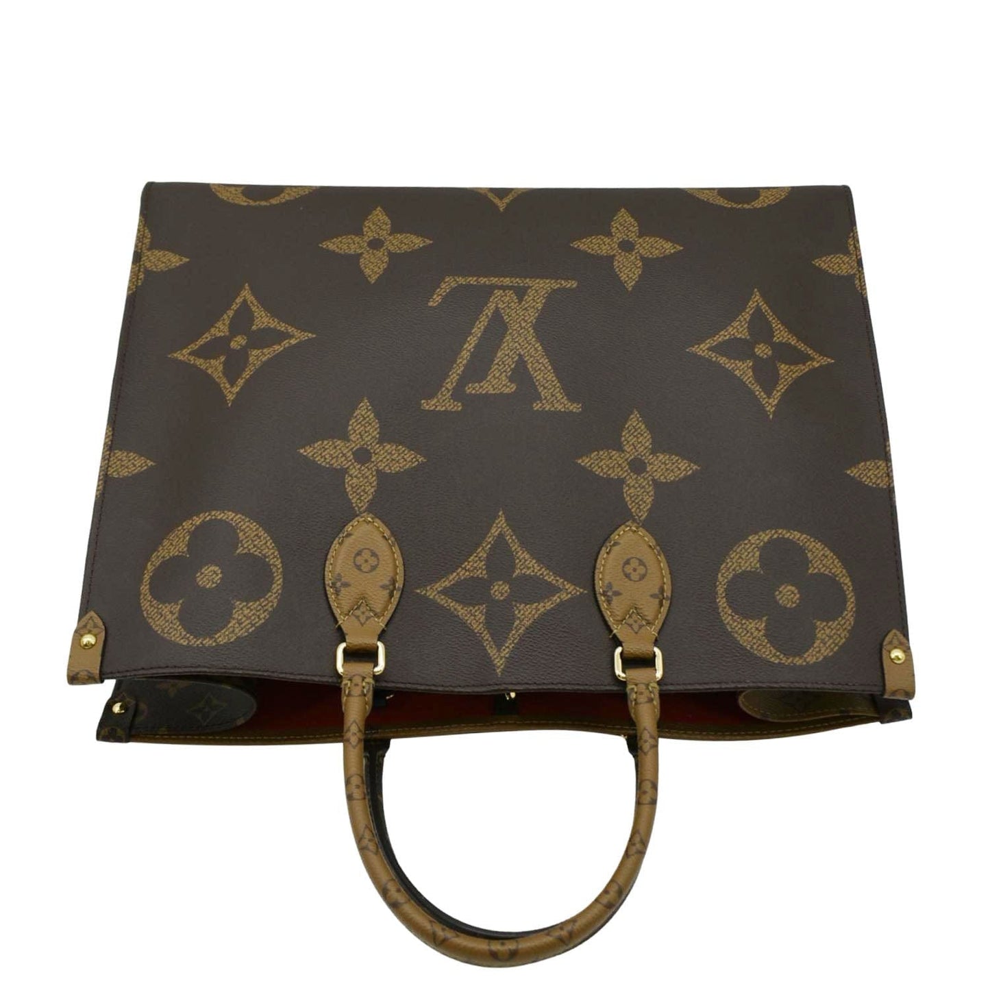 LOUIS VUITTON Onthego GM Giant Monogram Canvas Tote Bag Brown