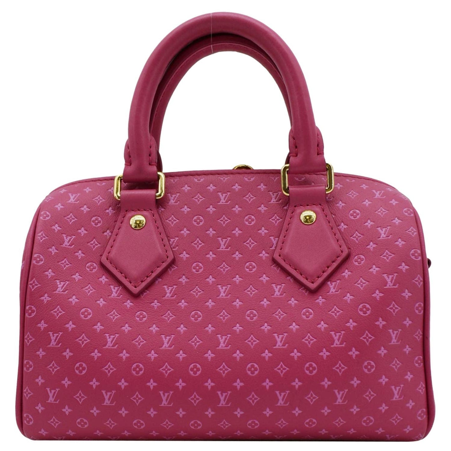 LOUIS VUITTON Speedy 20 Bandouliere Nanogram Leather Shoulder Bag Pink