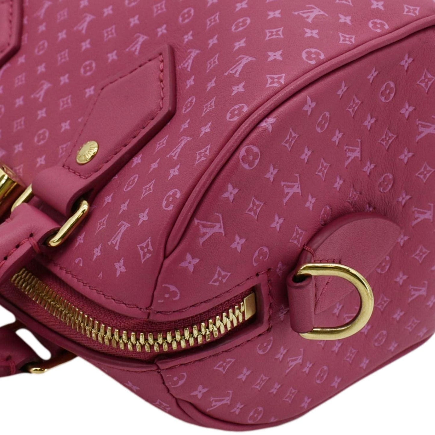 LOUIS VUITTON Speedy 20 Bandouliere Nanogram Leather Shoulder Bag Pink