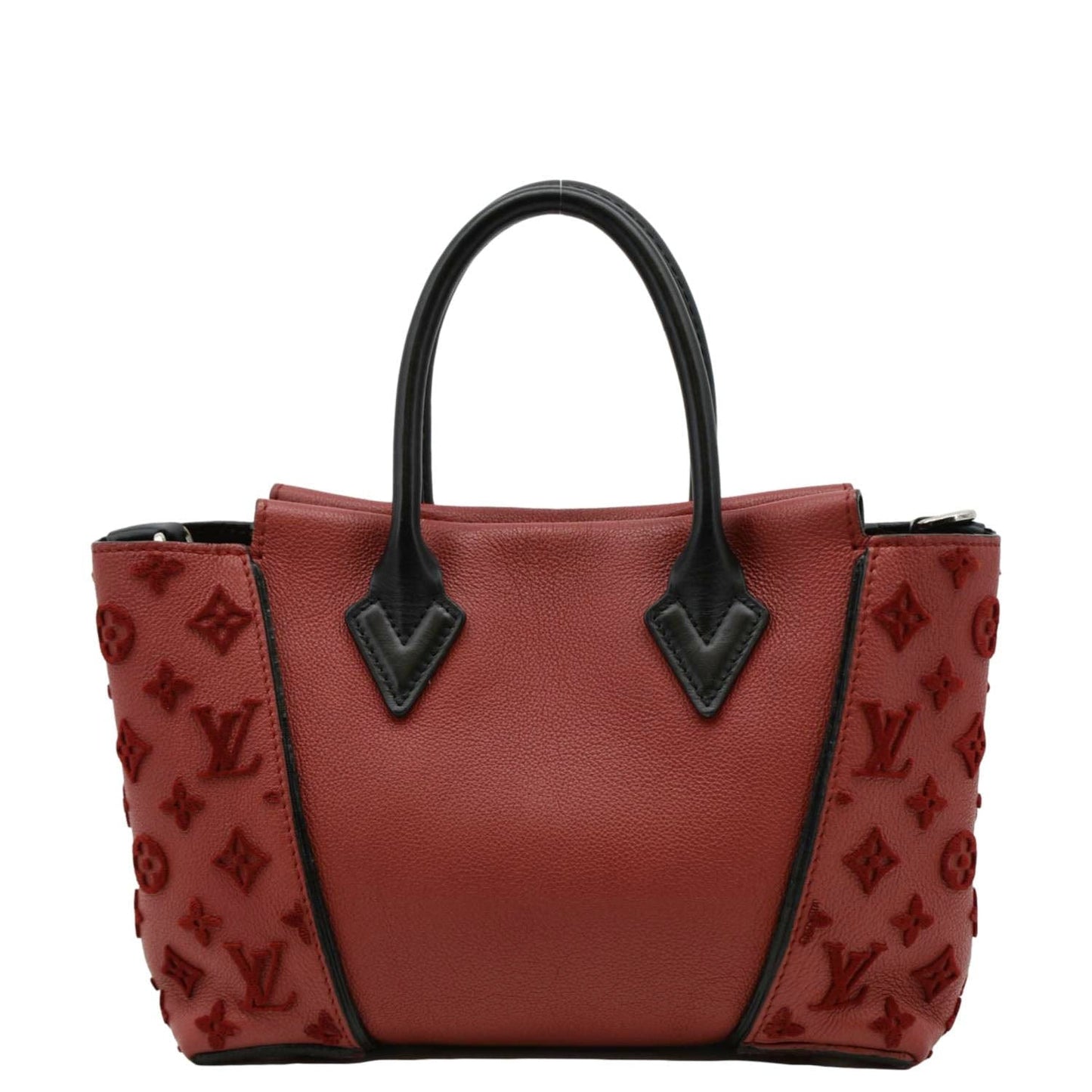 LOUIS VUITTON W BB Tote Monogram Velours Tote Shoulder Bag Red