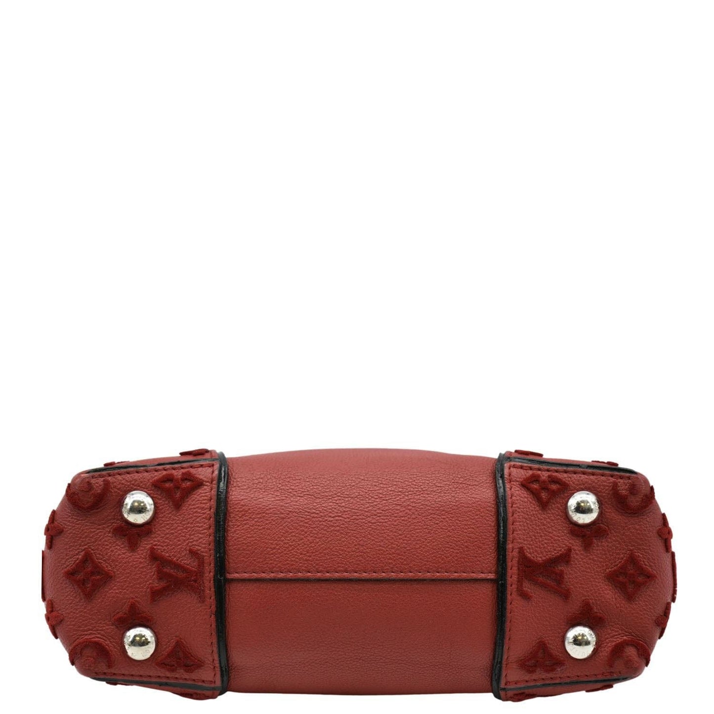 LOUIS VUITTON W BB Tote Monogram Velours Tote Shoulder Bag Red