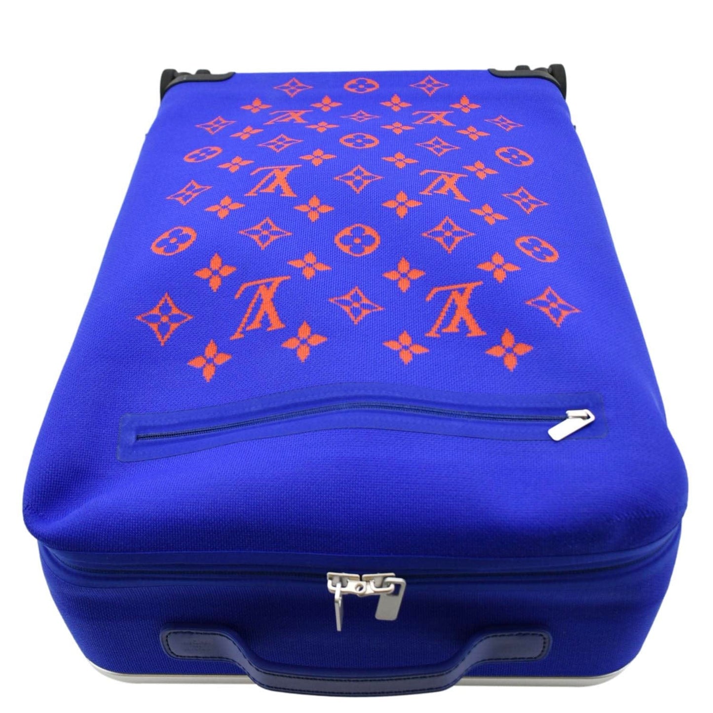 Louis Vuitton Horizon 55 4R Soft Thermoform Knit  Rolling Luggage Travel Bag Blue