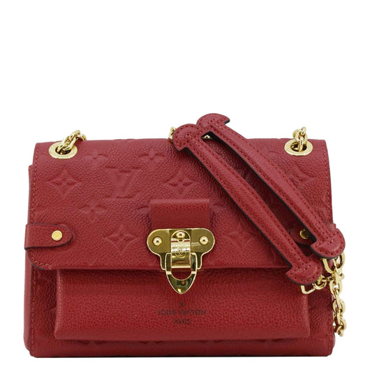 LOUIS VUITTON Vavin BB Monogram Empreinte Leather Shoulder Bag Red