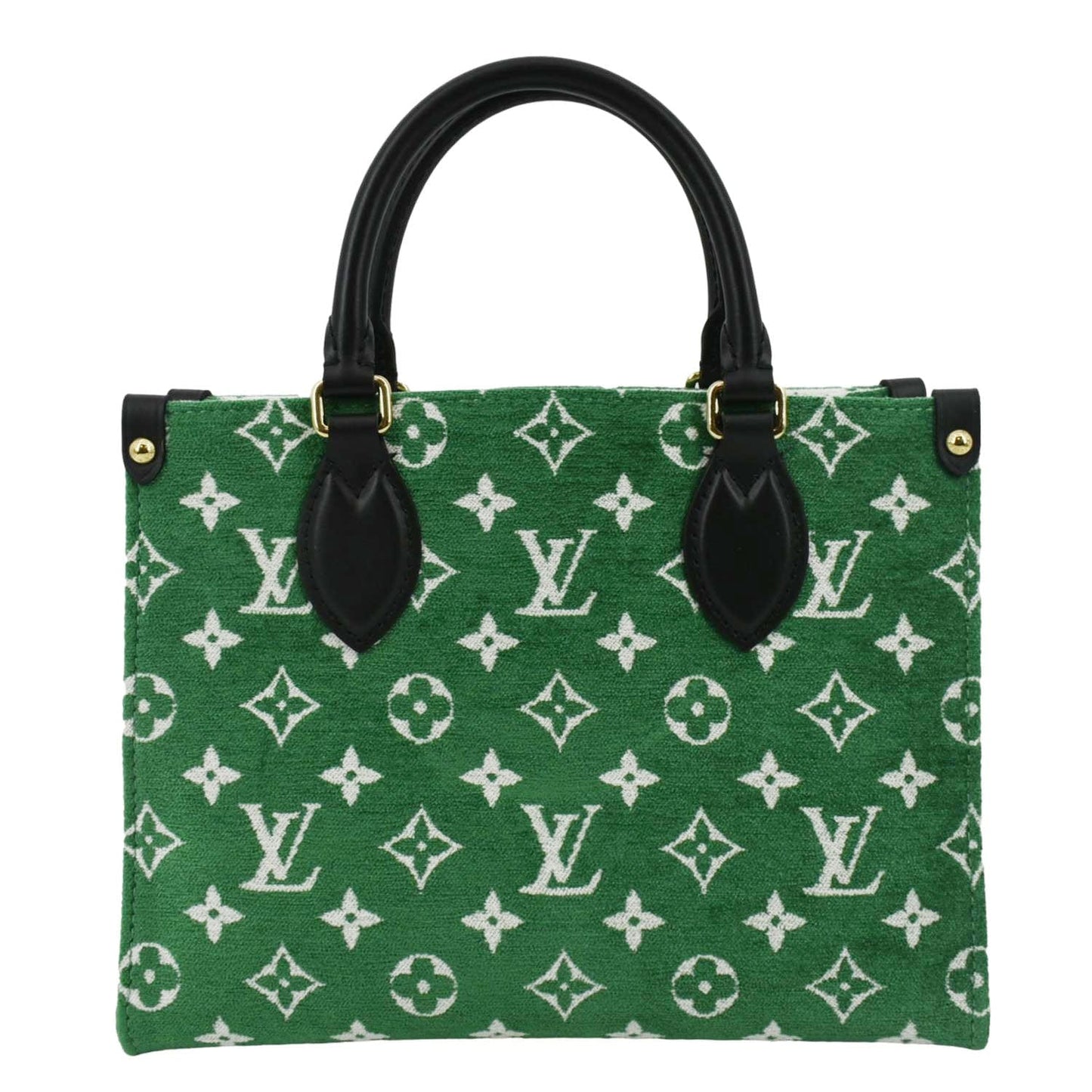 LOUIS VUITTON Onthego PM Monogram Velvet Tote Shoulder Bag Green