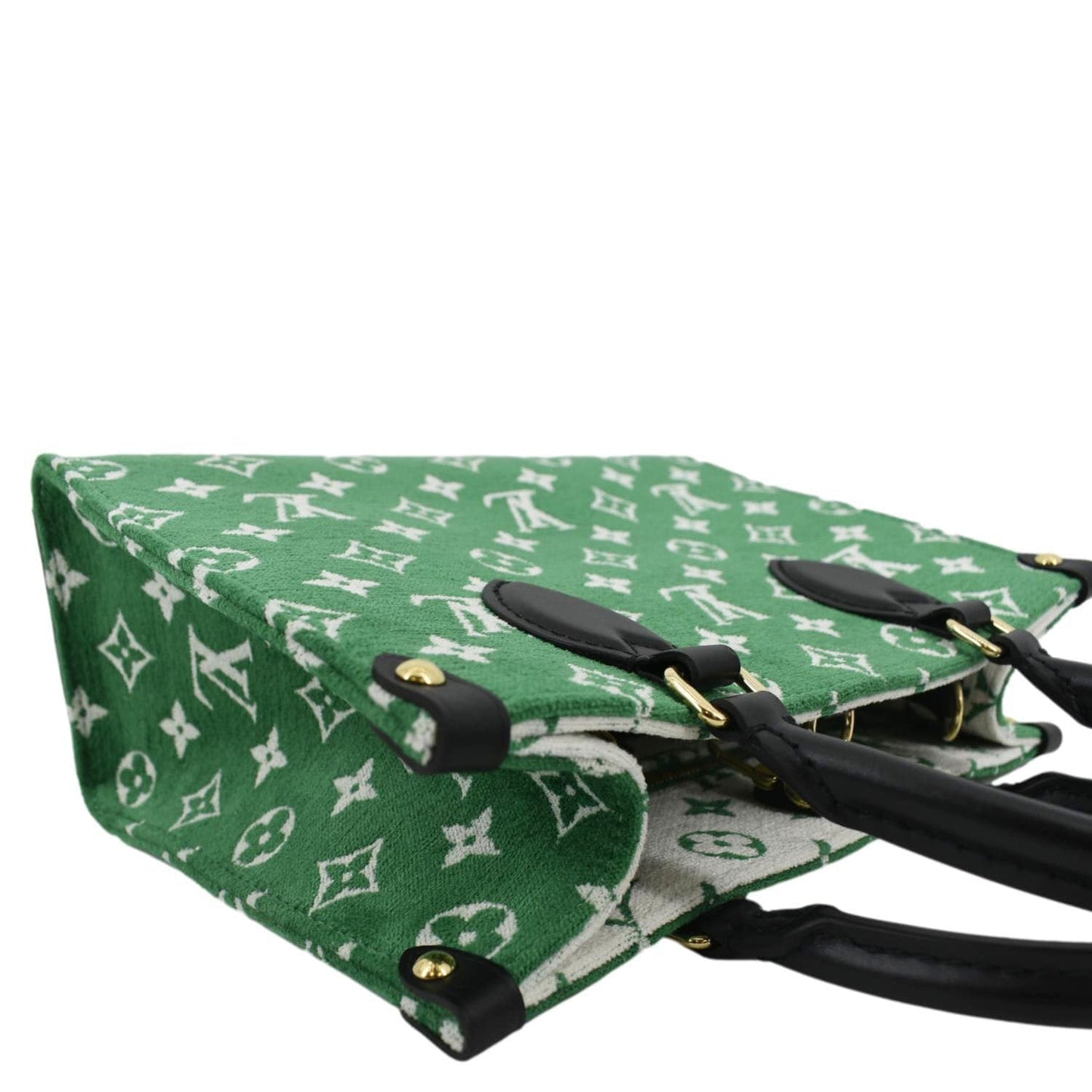 LOUIS VUITTON Onthego PM Monogram Velvet Tote Shoulder Bag Green