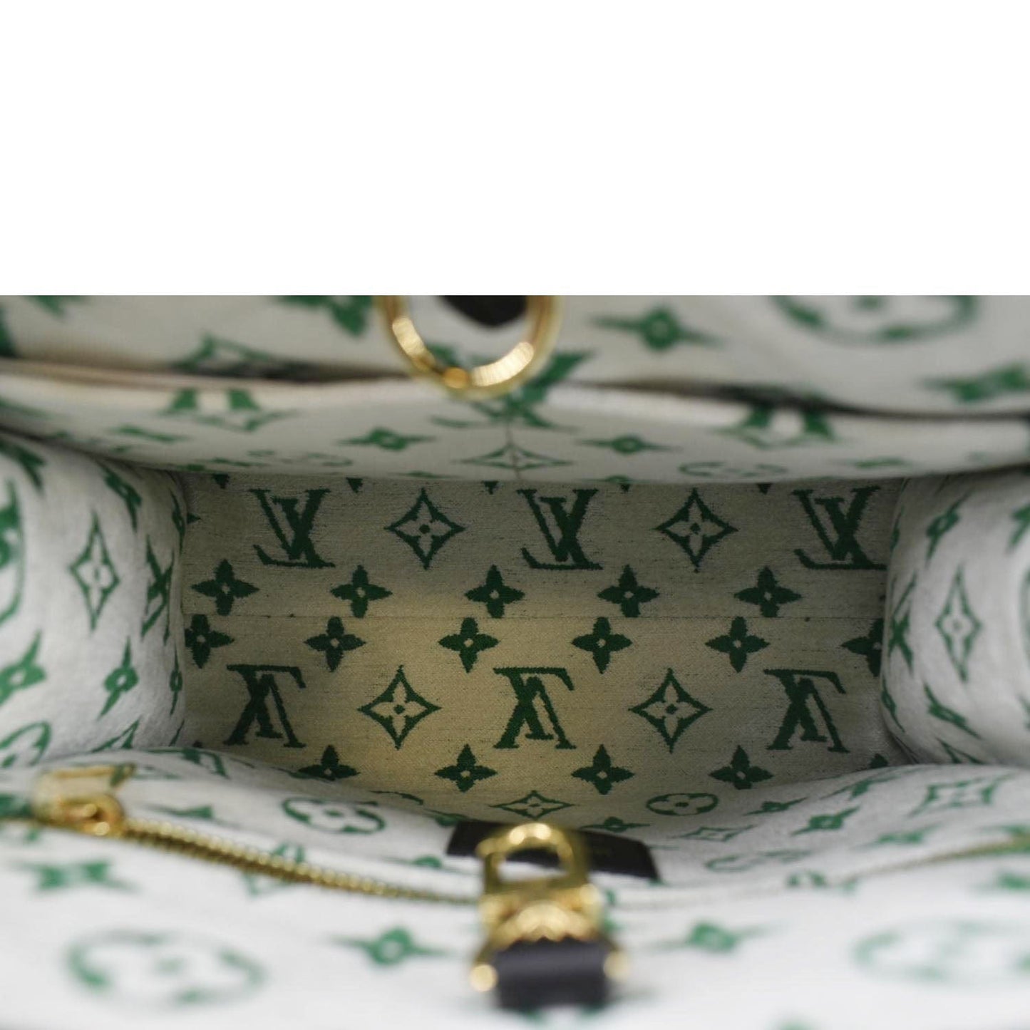 LOUIS VUITTON Onthego PM Monogram Velvet Tote Shoulder Bag Green