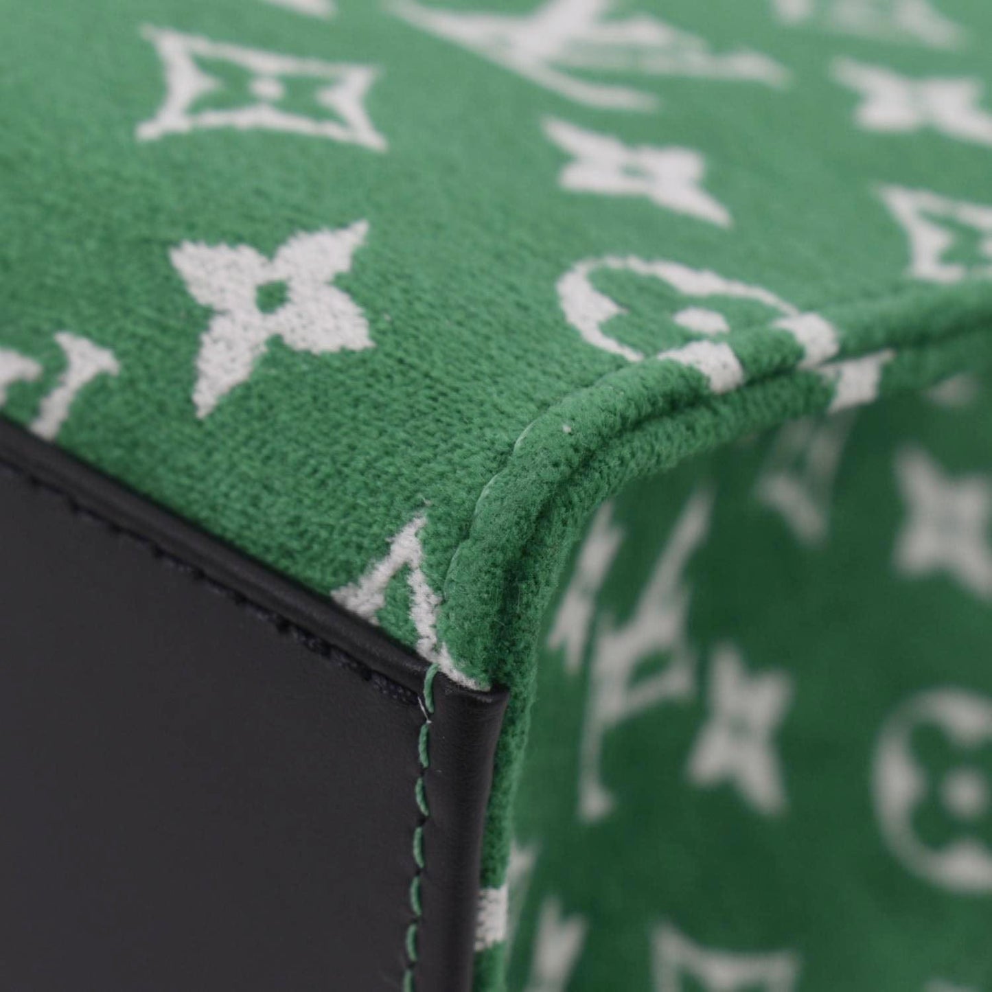 LOUIS VUITTON Onthego PM Monogram Velvet Tote Shoulder Bag Green