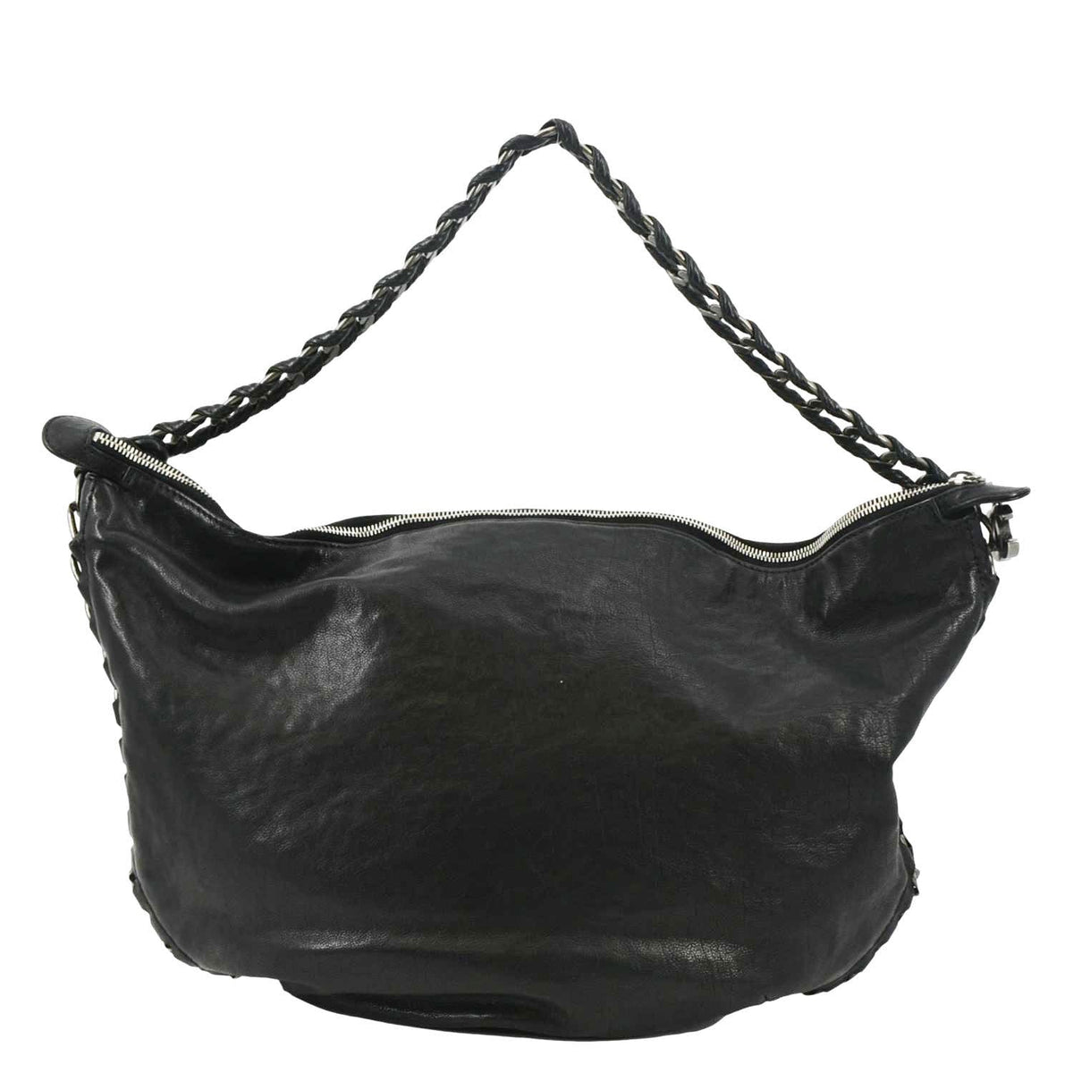 CHANEL Modern Chain Calfskin Leather Hobo Bag Black