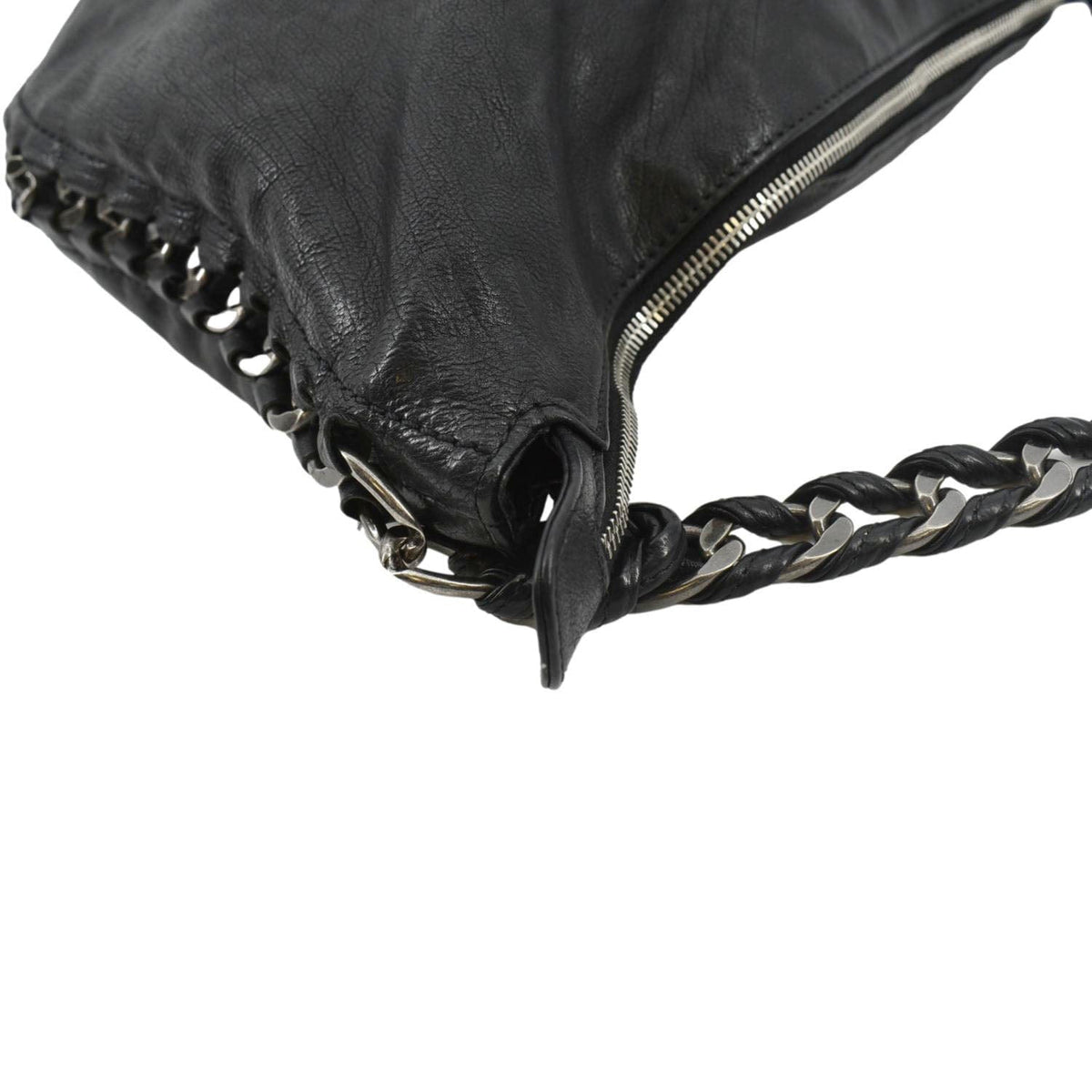 CHANEL Modern Chain Calfskin Leather Hobo Bag Black
