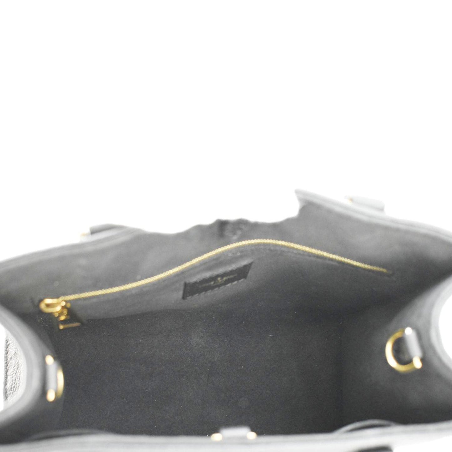 LOUIS VUITTON Onthego PM Monogram Empreinte Leather Tote Shoulder Bag Black