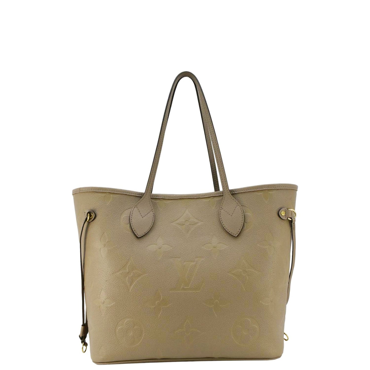 LOUIS VUITTON Neverfull MM Empreinte Leather Tote Shoulder Bag Beige