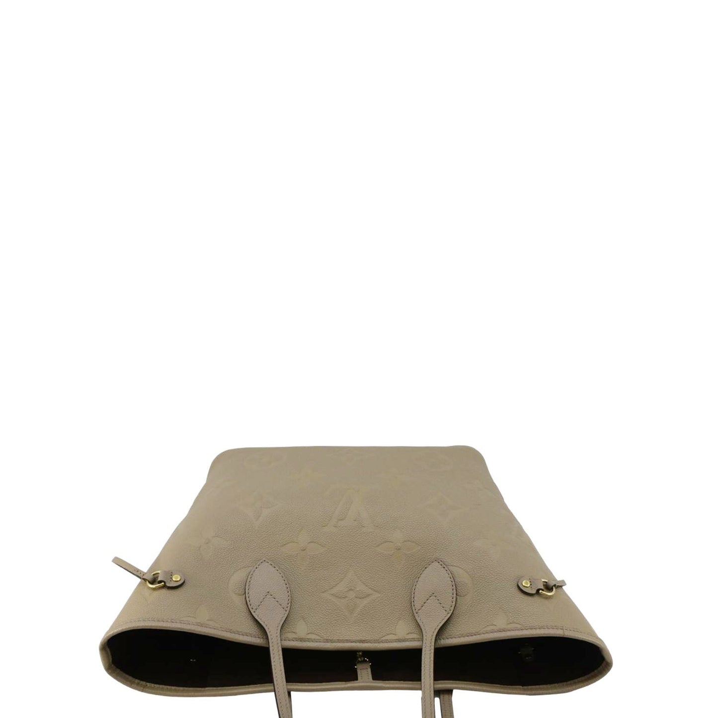 LOUIS VUITTON Neverfull MM Empreinte Leather Tote Shoulder Bag Beige