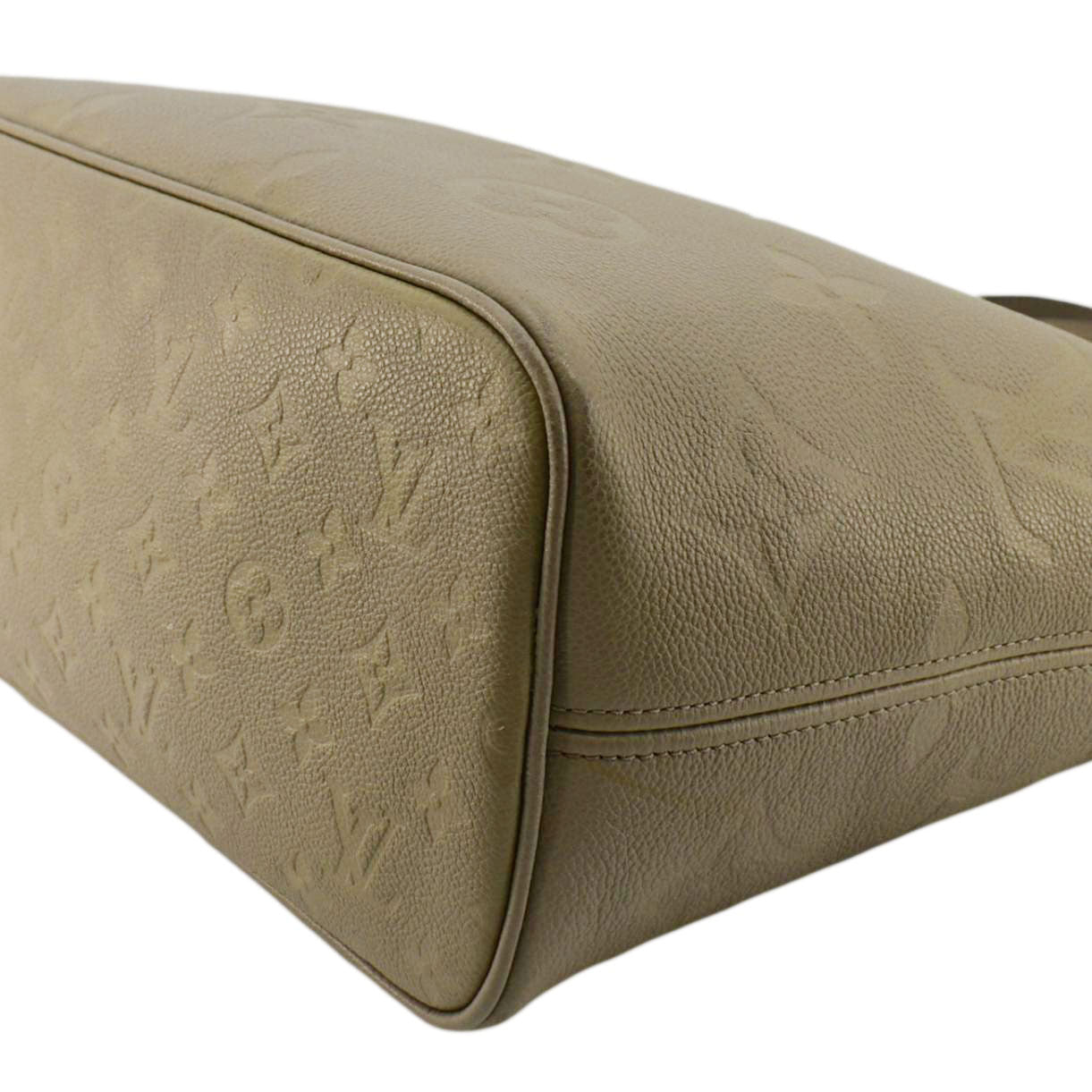 LOUIS VUITTON Neverfull MM Empreinte Leather Tote Shoulder Bag Beige