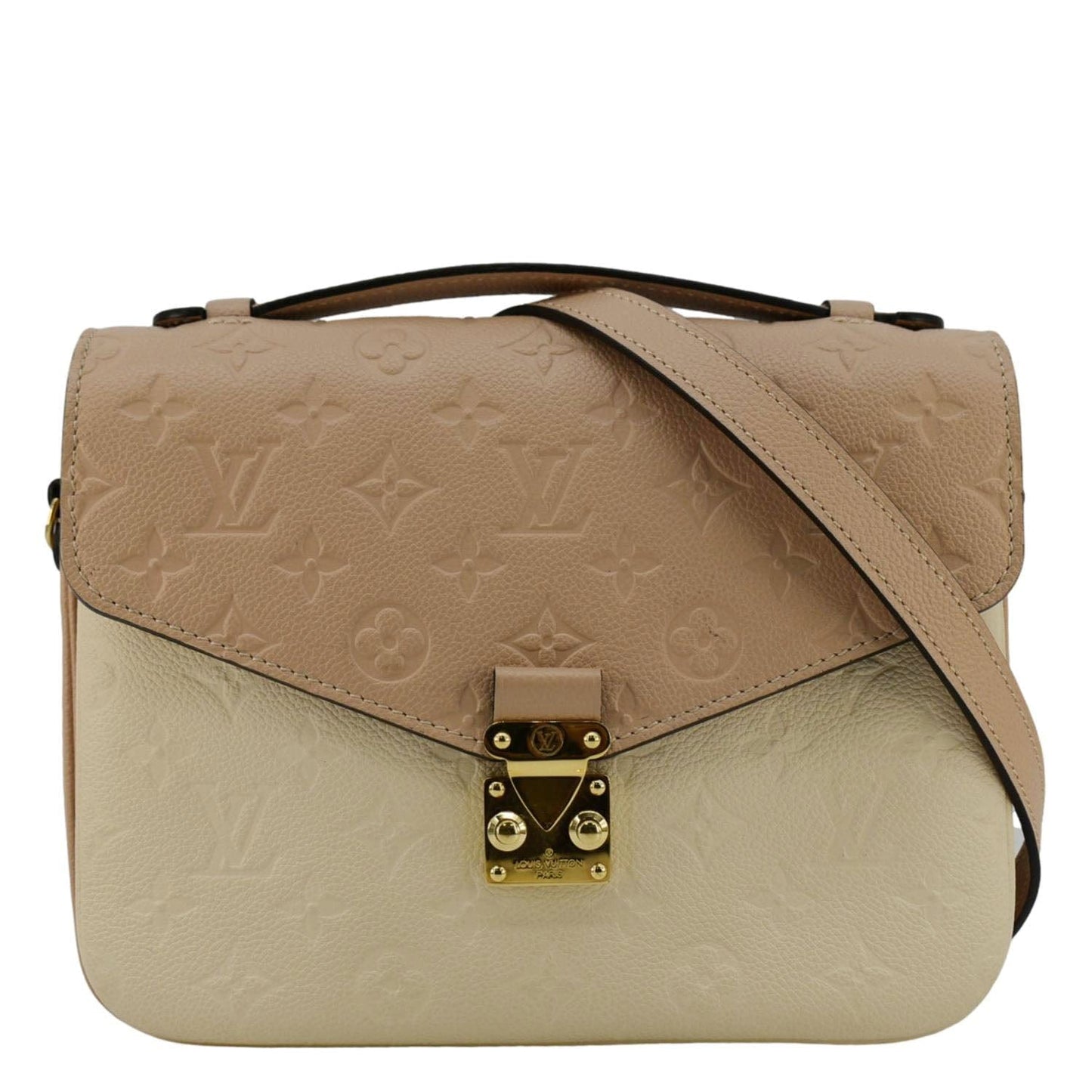 LOUIS VUITTON Metis Pochette Empreinte Leather Crossbody Bag Light Pink