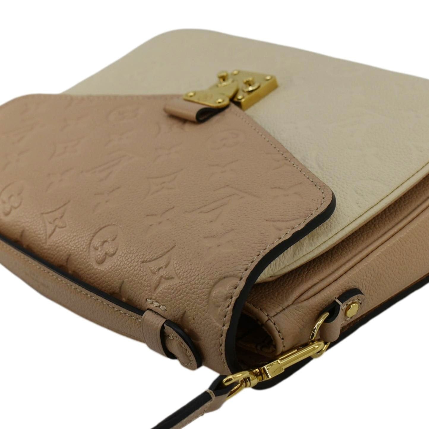 LOUIS VUITTON Metis Pochette Empreinte Leather Crossbody Bag Light Pink