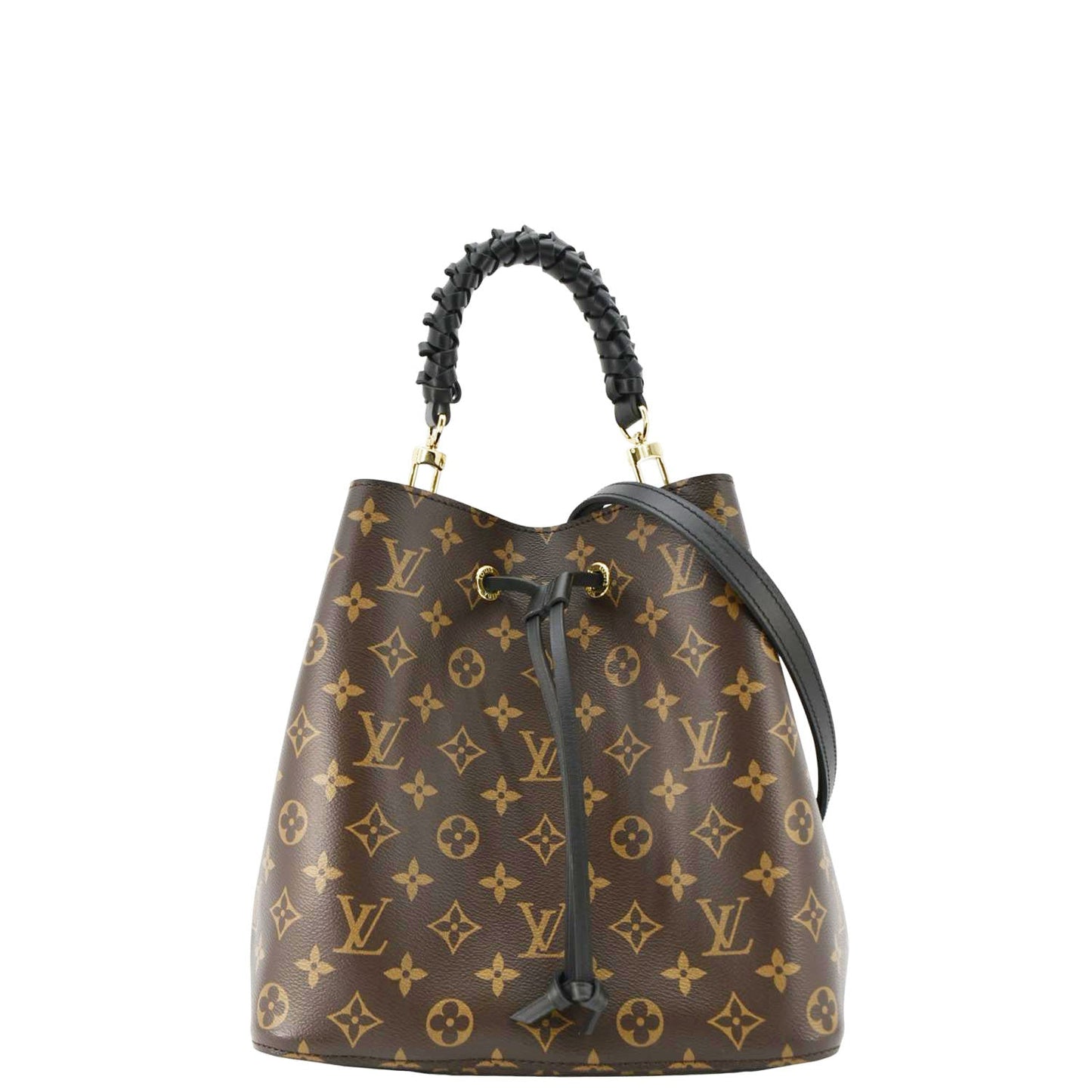 LOUIS VUITTON Neonoe MM Monogram Canvas Shoulder Bag Black