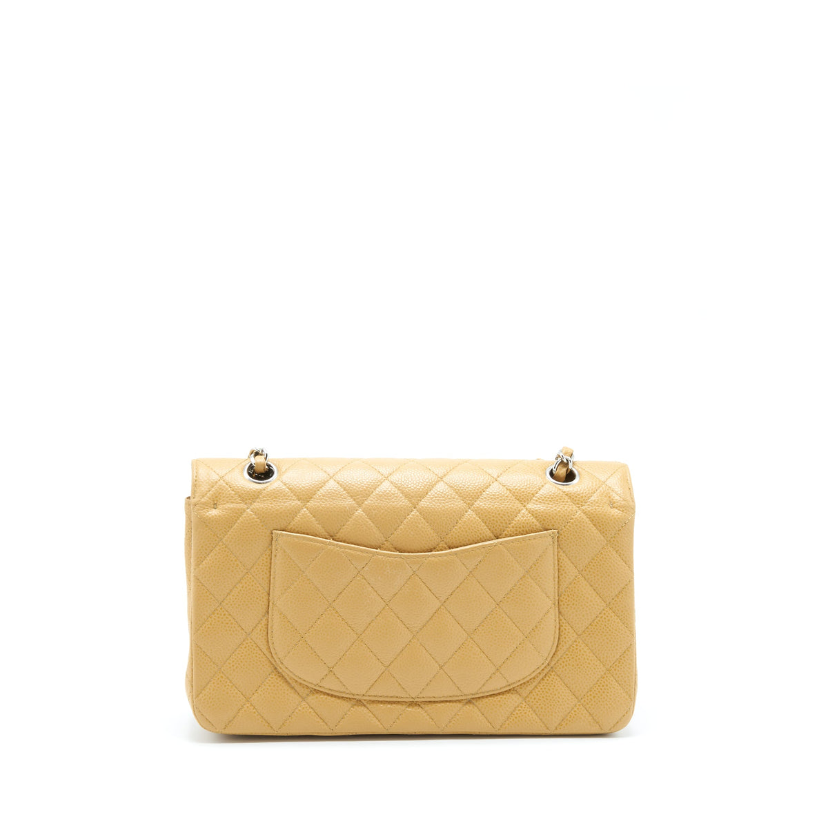 Chanel Medium Classic Double Flap Bag Caviar Dark Beige SHW