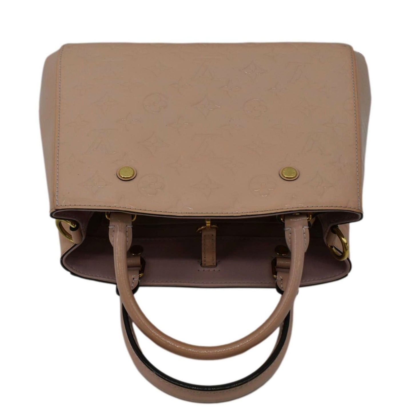 LOUIS VUITTON Montaigne BB Vernis Leather Tote Shoulder Bag Dusty Pink
