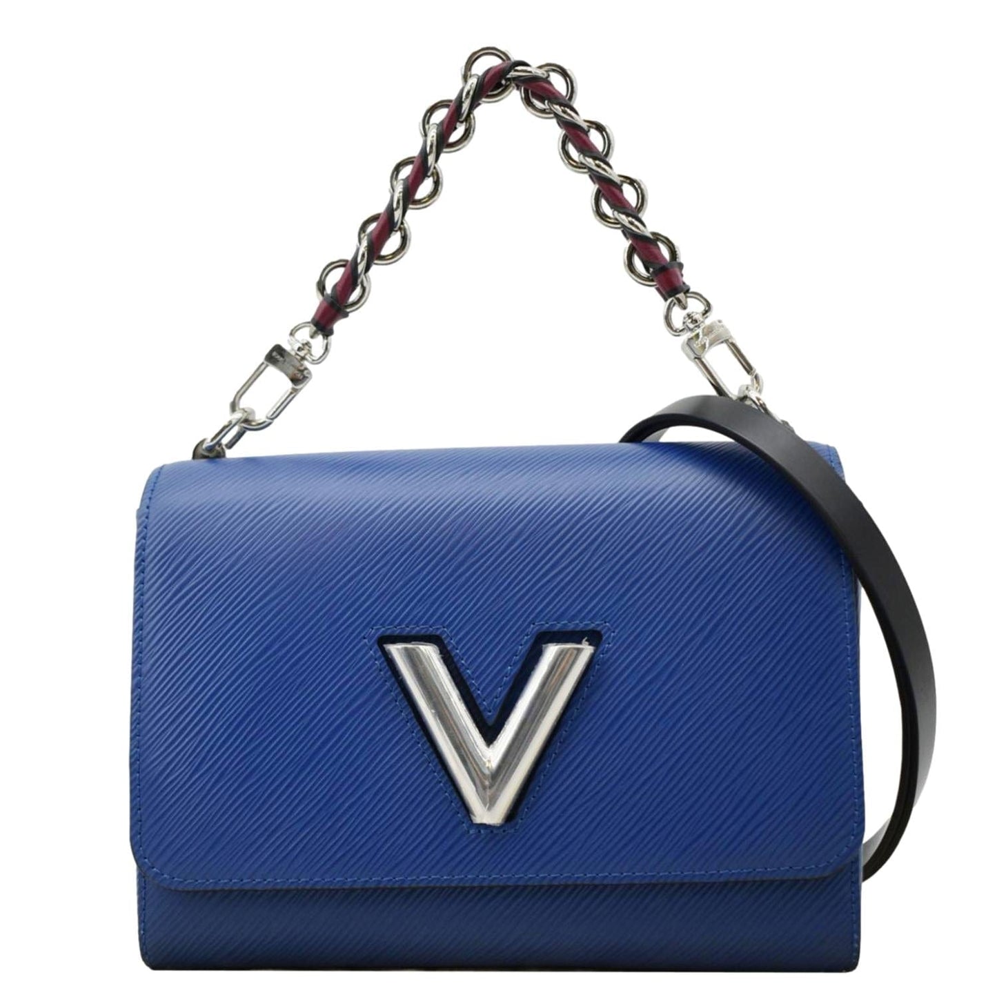 LOUIS VUITTON Twist MM Braided Handle Epi Leather Shoulder Bag Blue