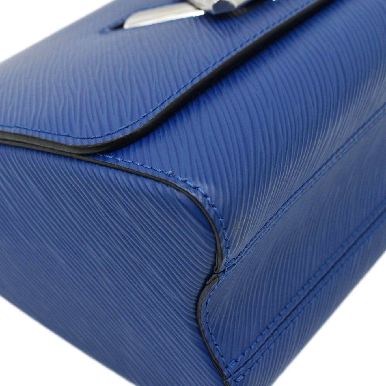 LOUIS VUITTON Twist MM Braided Handle Epi Leather Shoulder Bag Blue