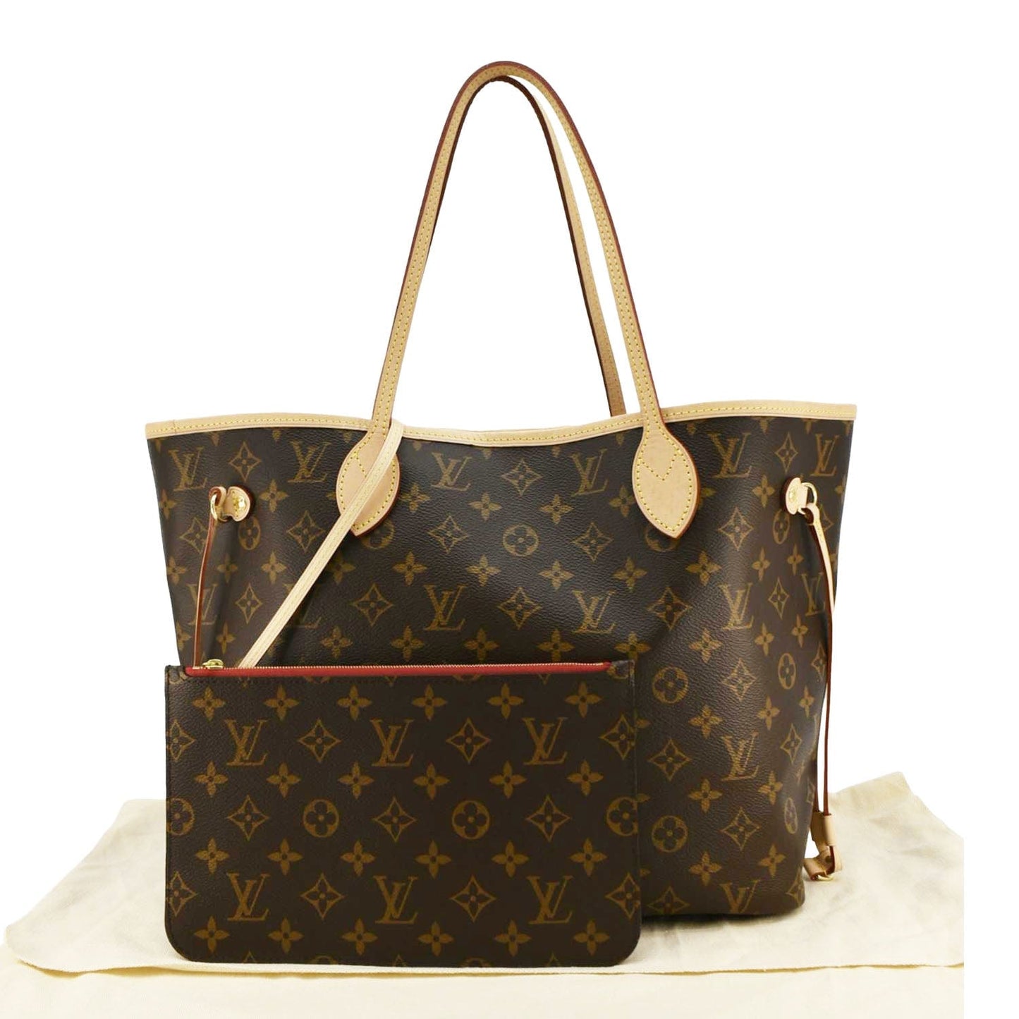 LOUIS VUITTON Neverfull MM Monogram Canvas Tote Bag Fuschia