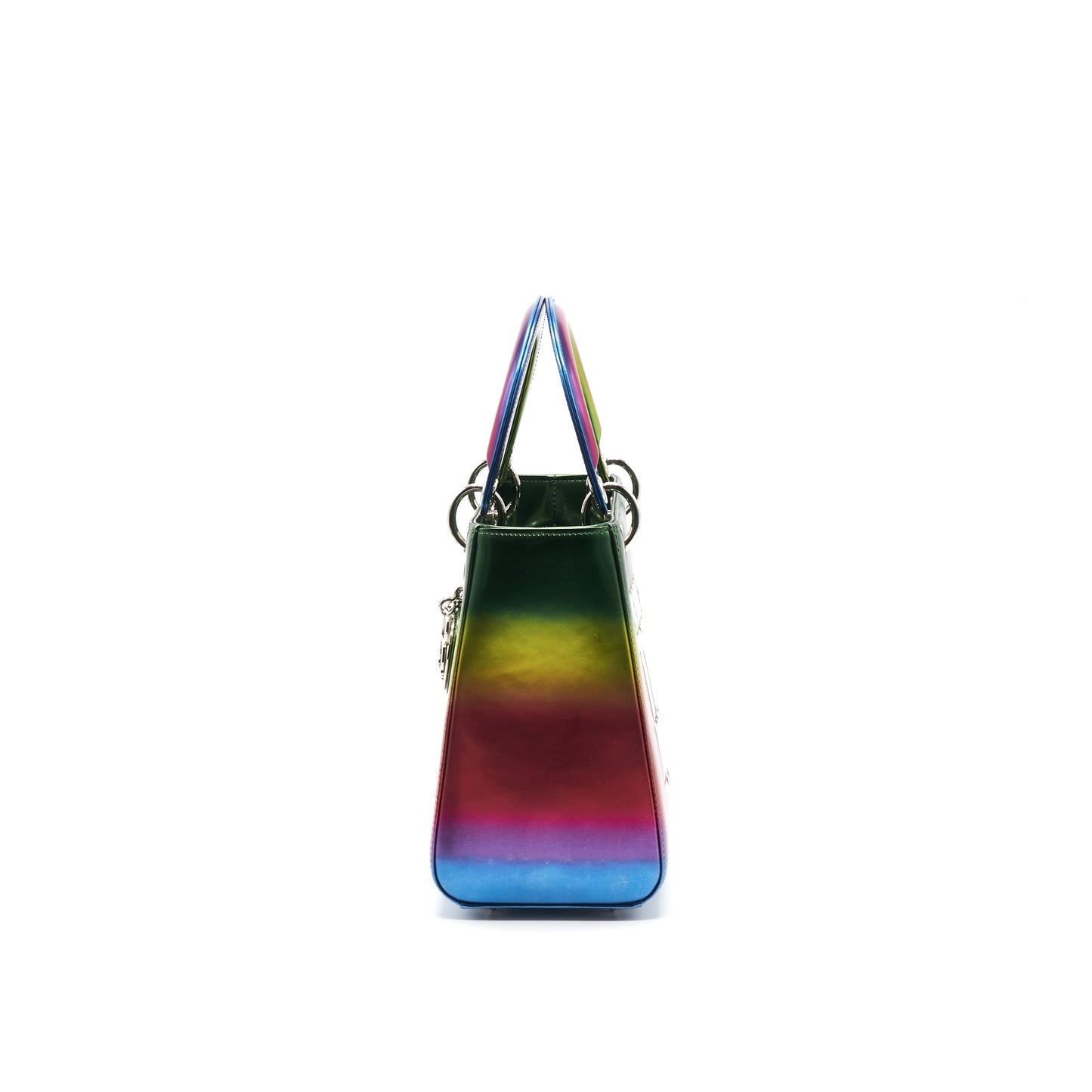 Christian Dior 2017 Limited Edition Lady Art Medium in Metallic Rainbow Calfskin SHW