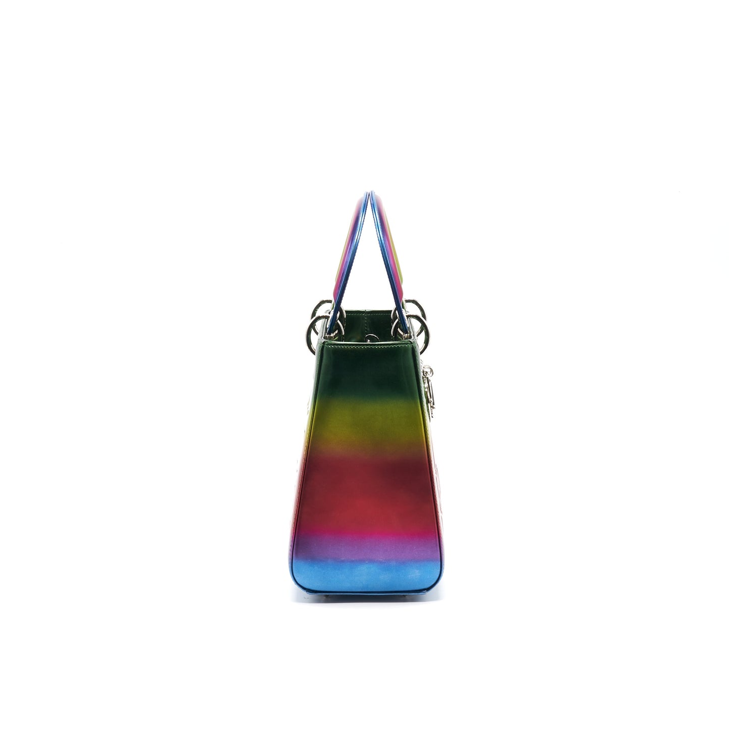 Christian Dior 2017 Limited Edition Lady Art Medium in Metallic Rainbow Calfskin SHW
