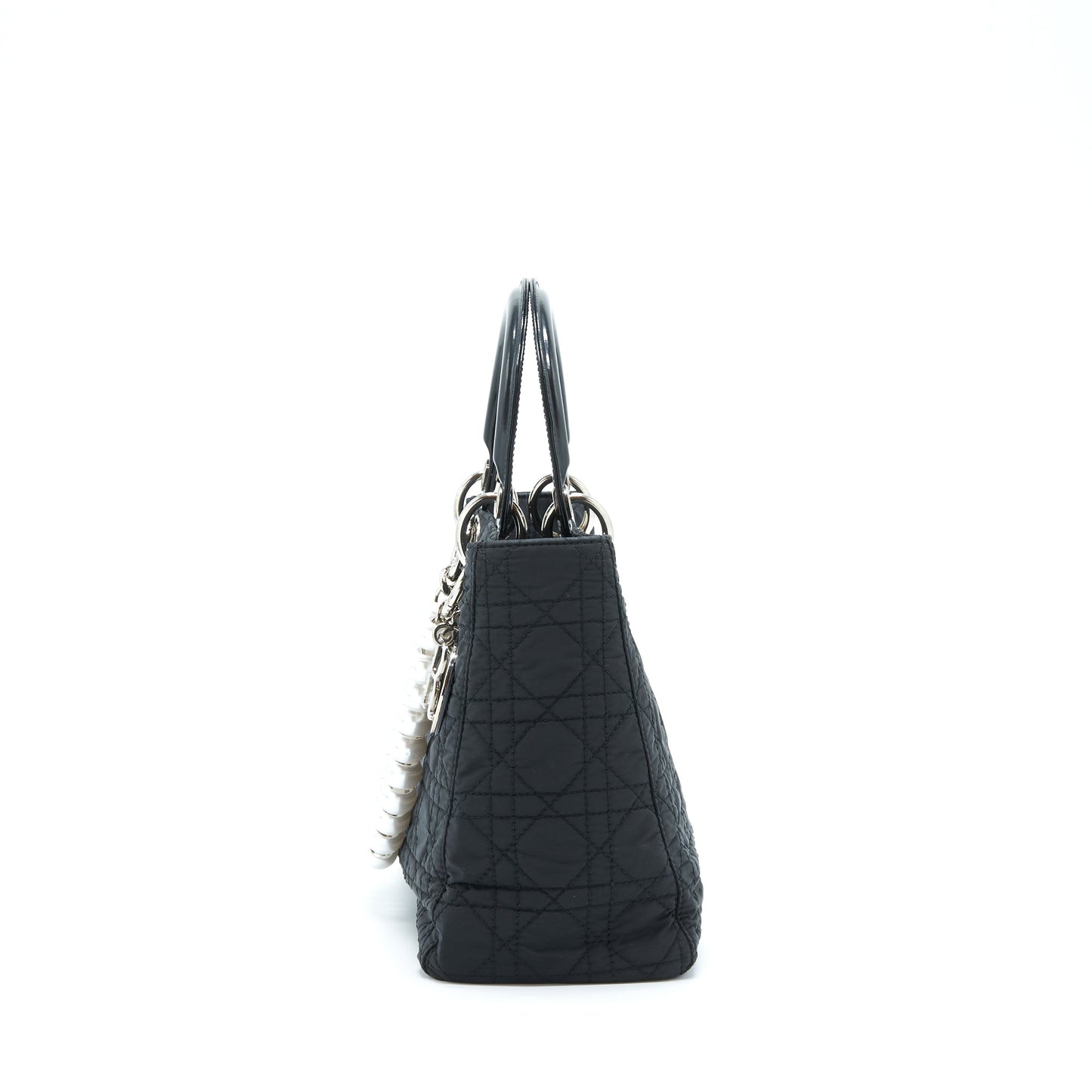 Dior Vintage Medium Lady Dior Nylon/Fabric Black SHW