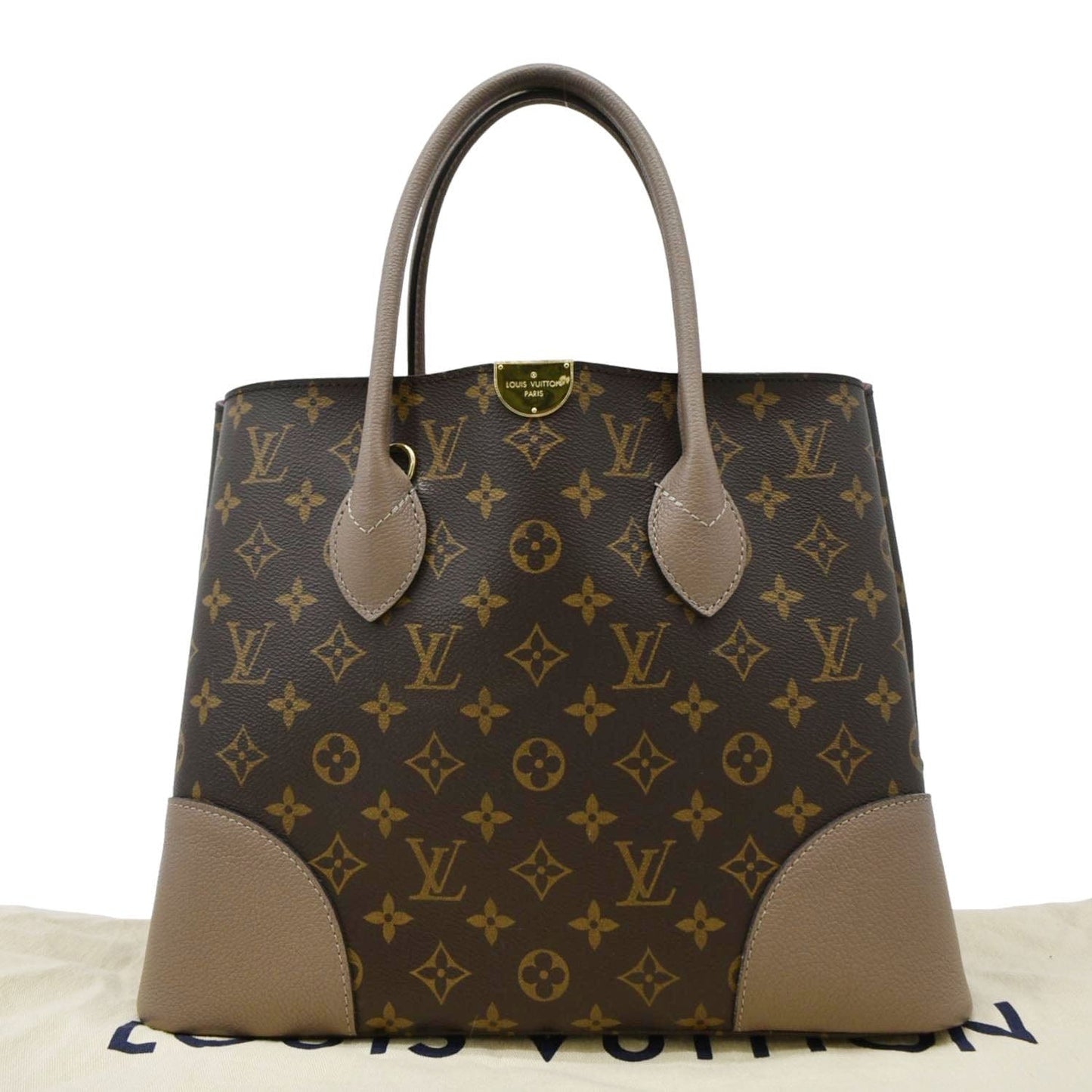 LOUIS VUITTON Flandrin Monogram Canvas Tote Shoulder Bag Brown