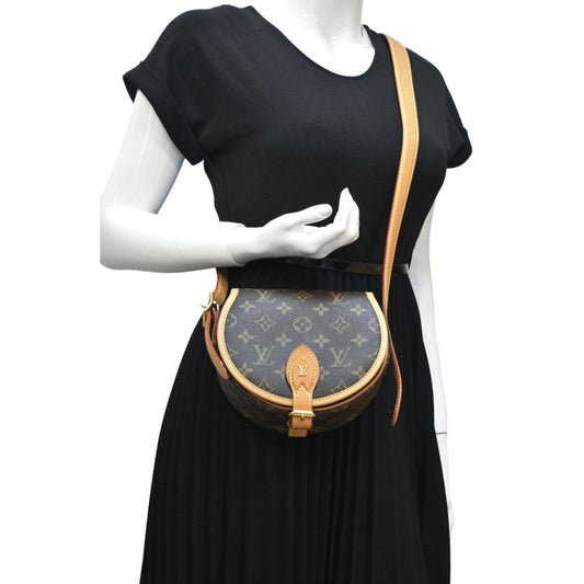 LOUIS VUITTON Tambourin Monogram Canvas Crossbody Bag Brown