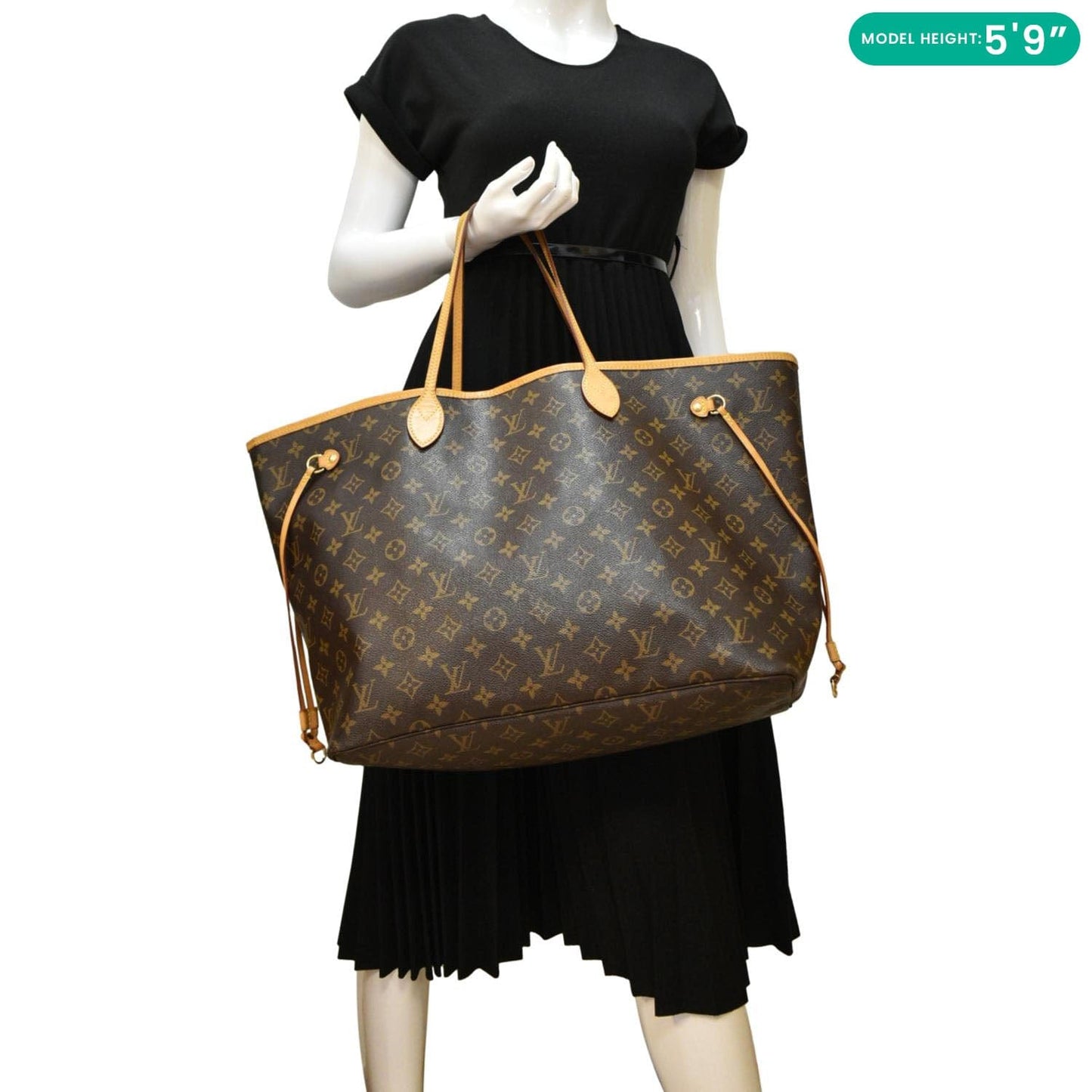 LOUIS VUITTON Neverfull GM Monogram Canvas Shoulder Bag Fuchsia
