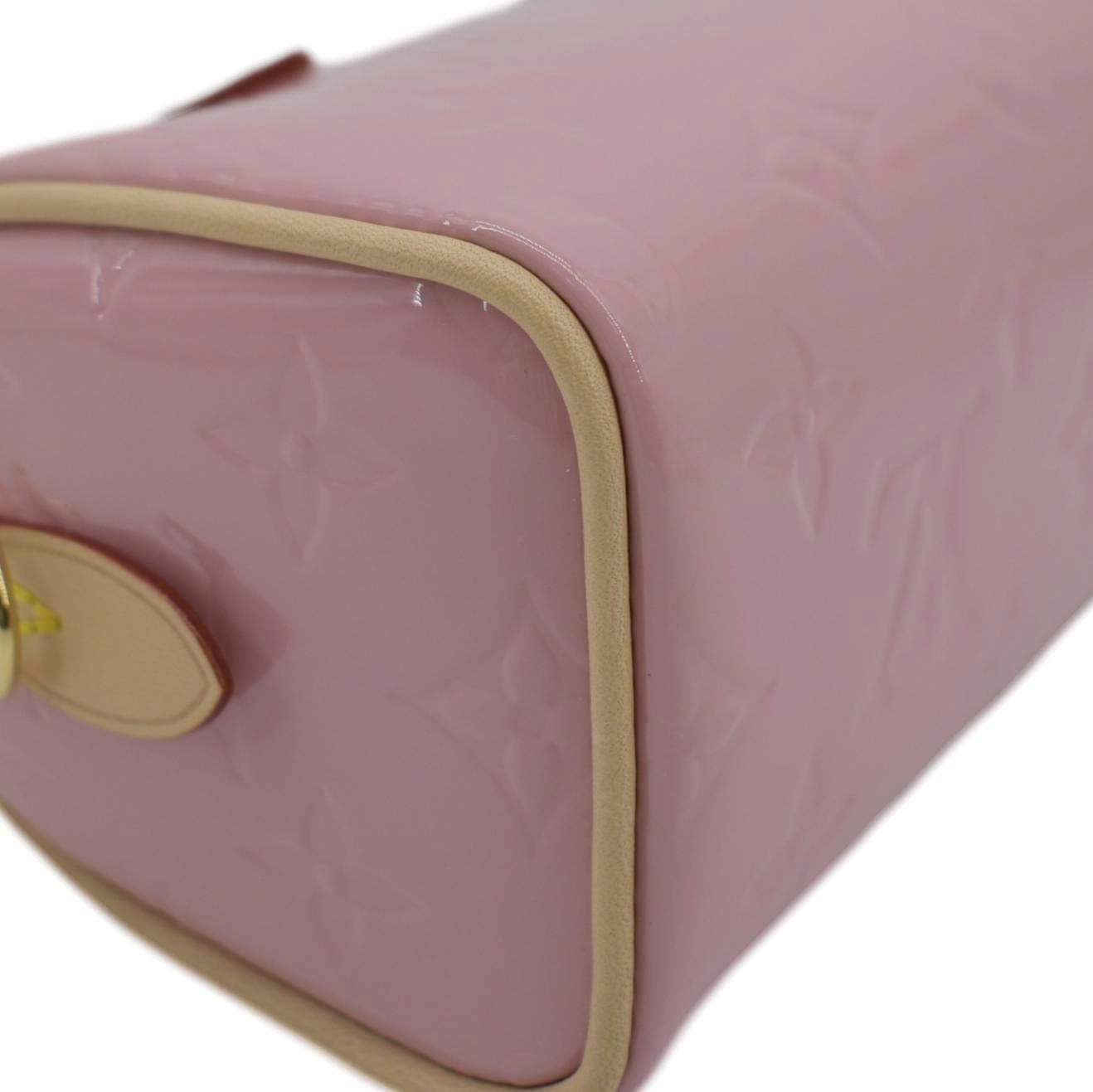 LOUIS VUITTON Nano Speedy Monogram Vernis Crossbody Bag Light Mochi Pink