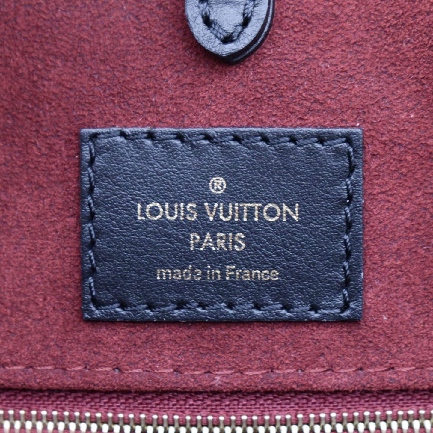 LOUIS VUITTON Onthego MM Giant Bicolor Monogram Empreinte Leather Tote Shoulder Bag Black