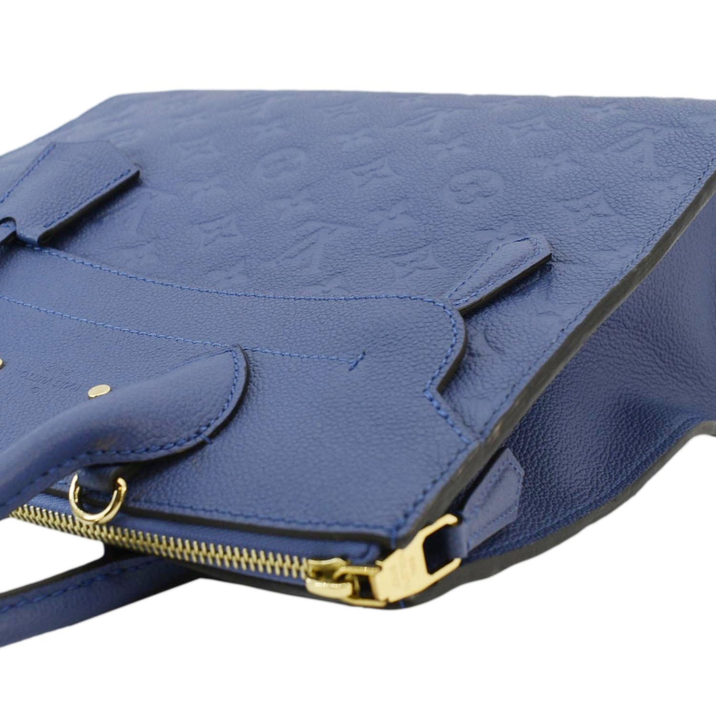 LOUIS VUITTON Pont Neuf MM Empreinte Leather Tote Shoulder Bag Blue