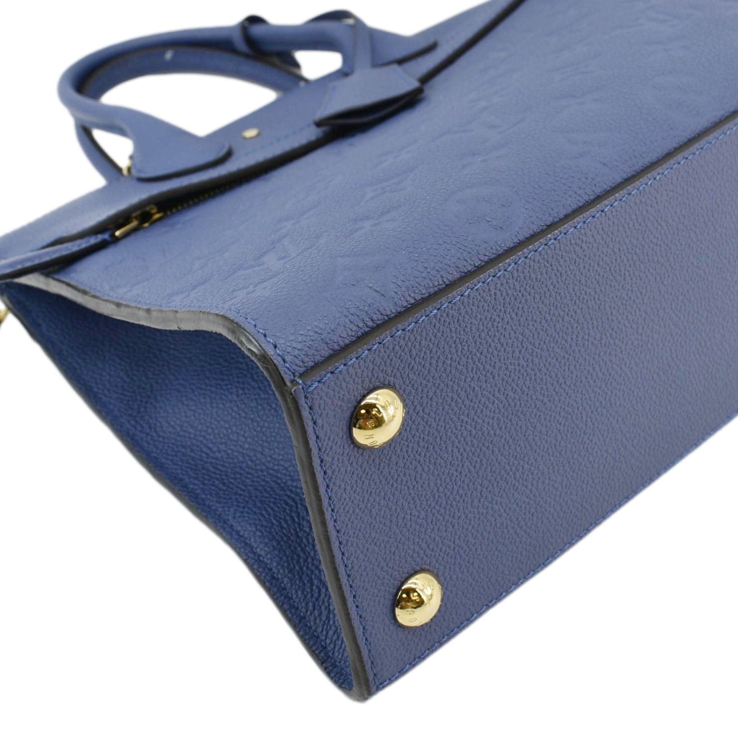 LOUIS VUITTON Pont Neuf MM Empreinte Leather Tote Shoulder Bag Blue