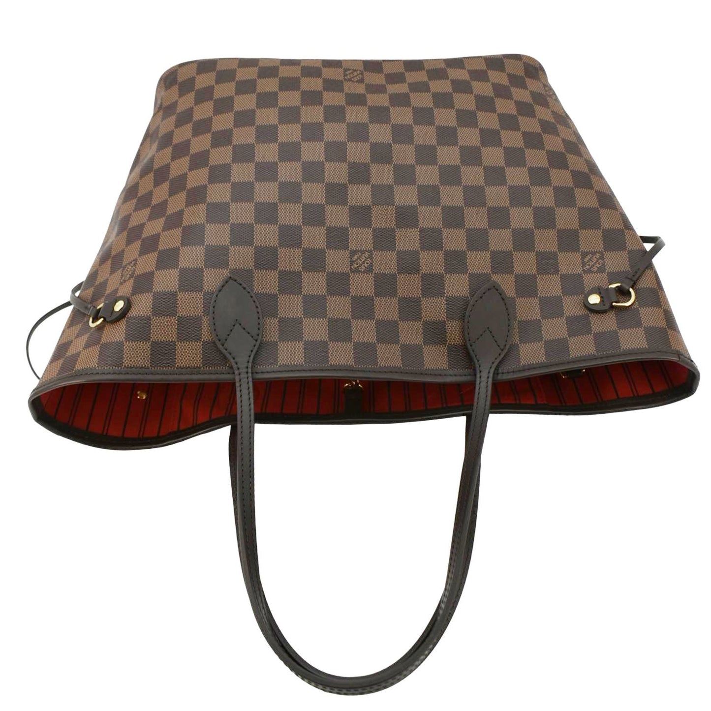 LOUIS VUITTON Neverfull MM Damier Ebene Tote Bag Brown