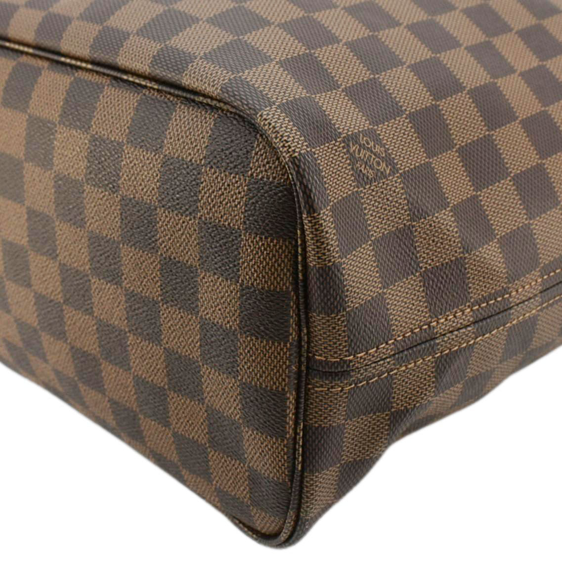 LOUIS VUITTON Neverfull MM Damier Ebene Tote Bag Brown