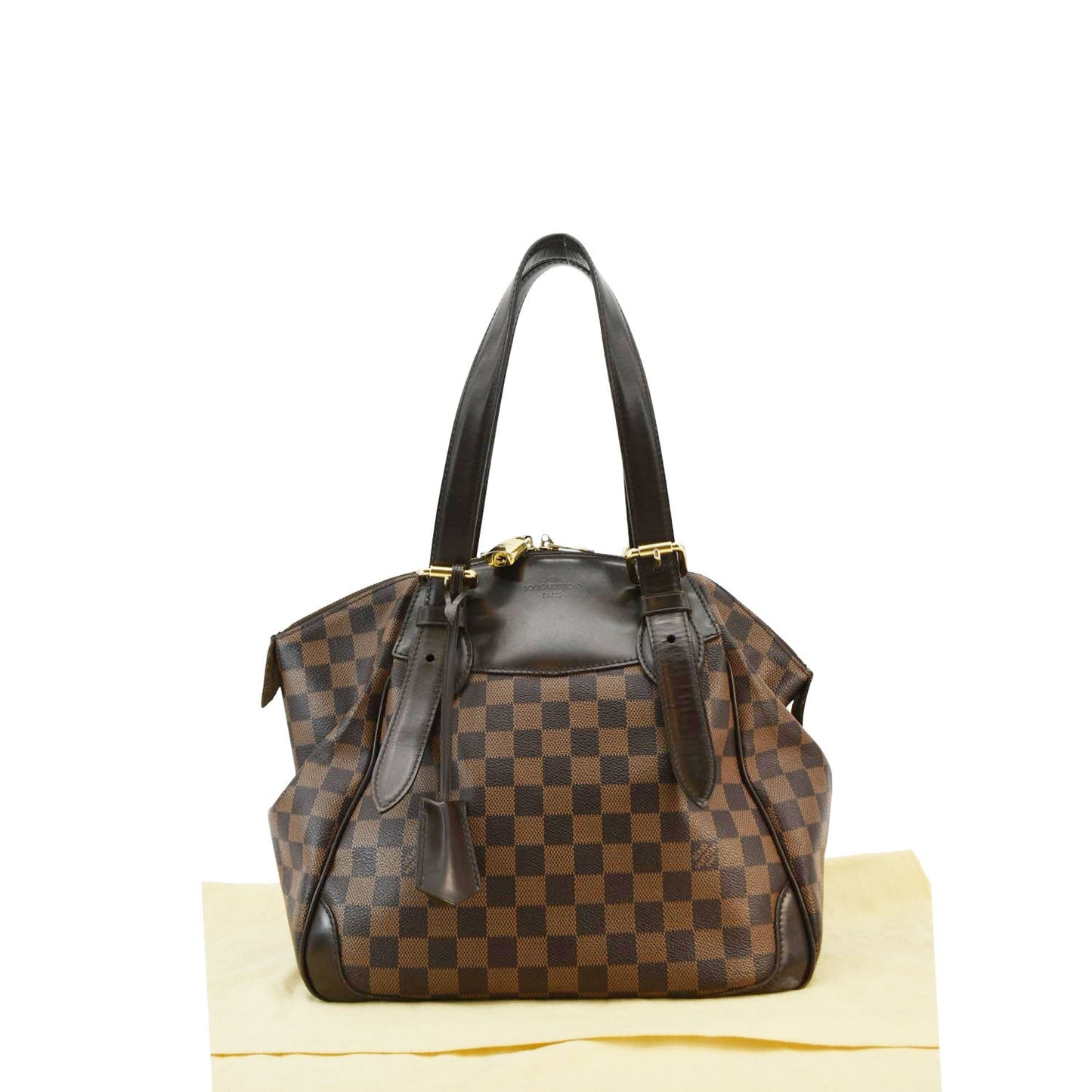 LOUIS VUITTON Verona MM Damier Ebene Shoulder Bag Brown