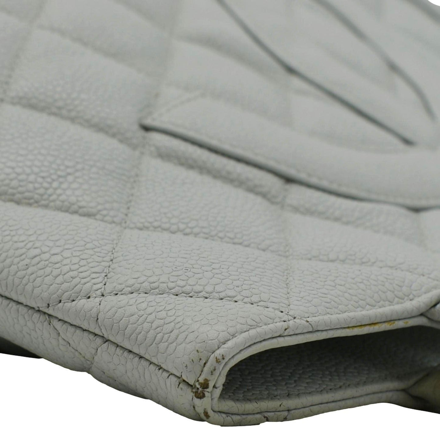 CHANEL Medallion Quilted Caviar Leather Tote Bag Light Blue