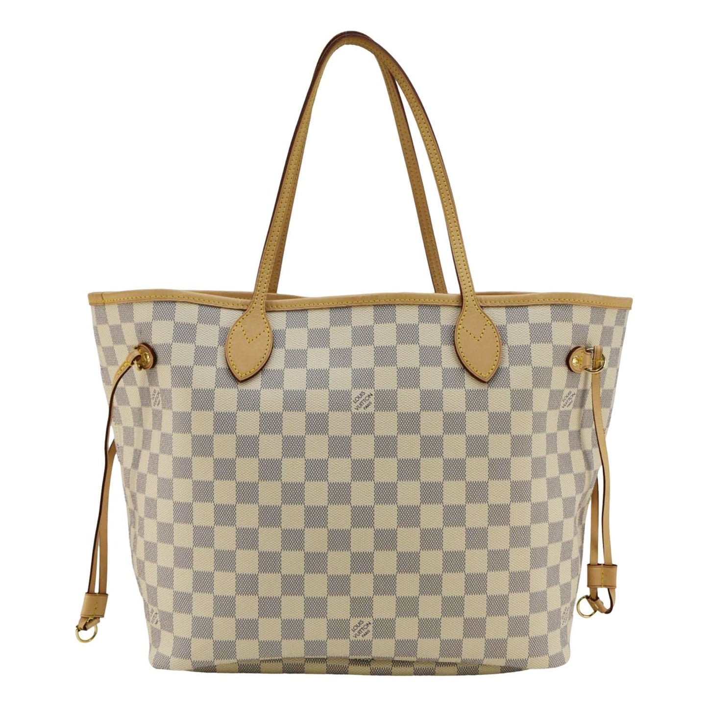 LOUIS VUITTON Neverfull MM Damier Azur Tote Shoulder Bag Rose Bellarine