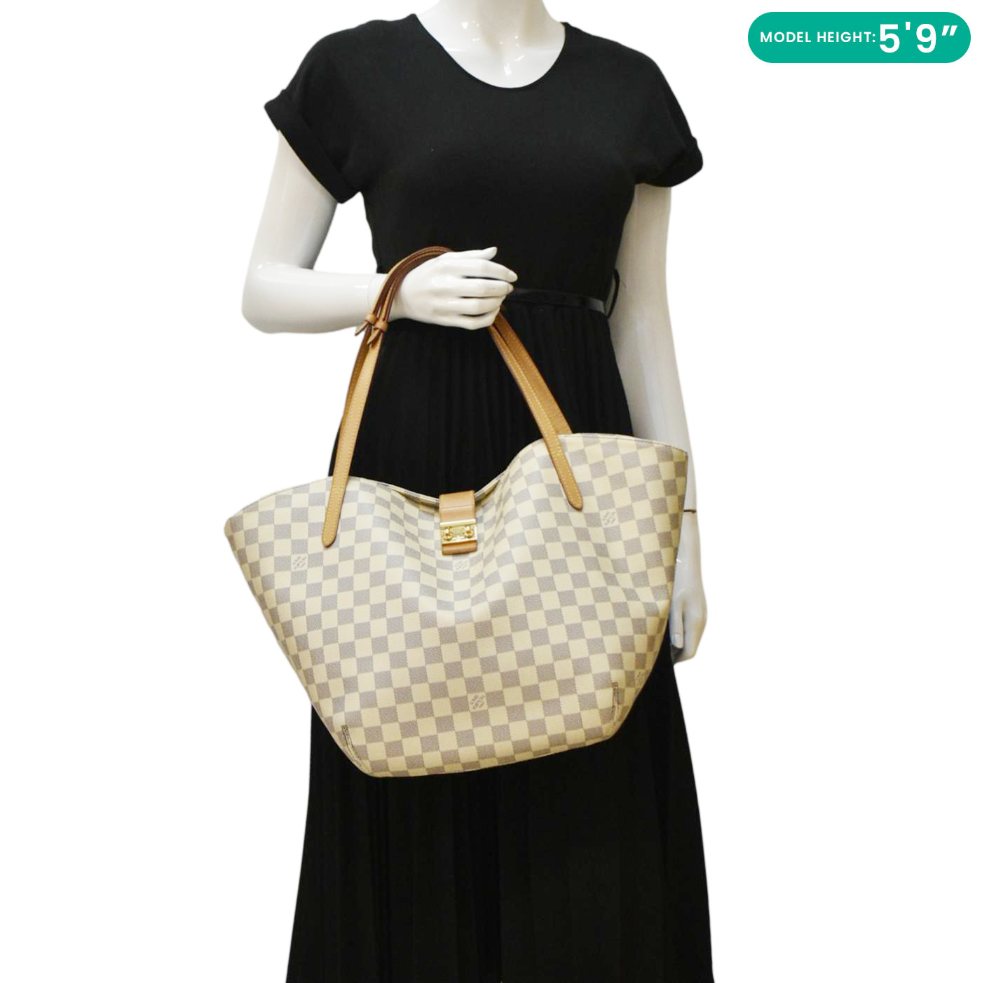 LOUIS VUITTON Salina PM Damier Azur Shoulder Bag White