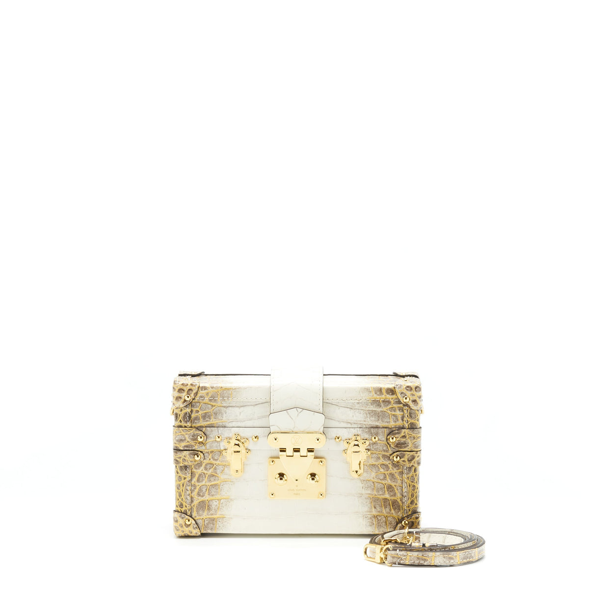 Louis Vuitton Petite Malle Niloticus Crocodile White GHW