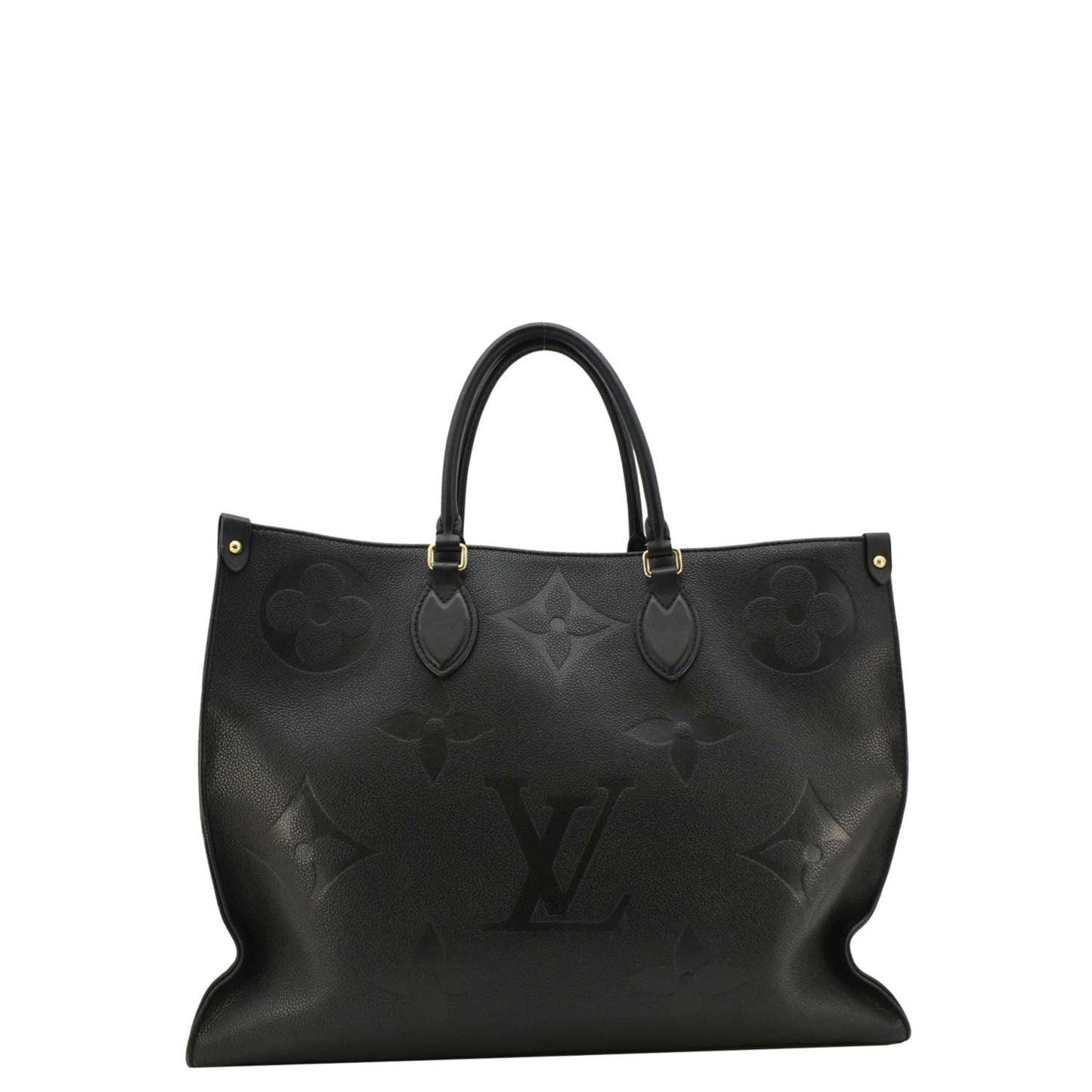 LOUIS VUITTON Onthego GM Monogram Empreinte Leather Tote Bag Black