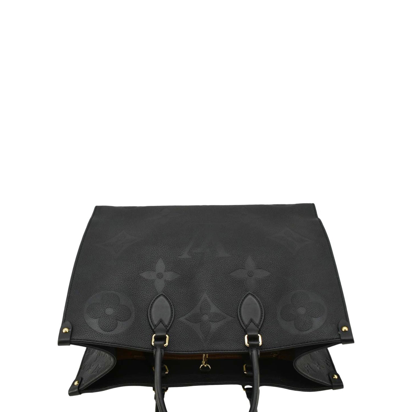 LOUIS VUITTON Onthego GM Monogram Empreinte Leather Tote Bag Black