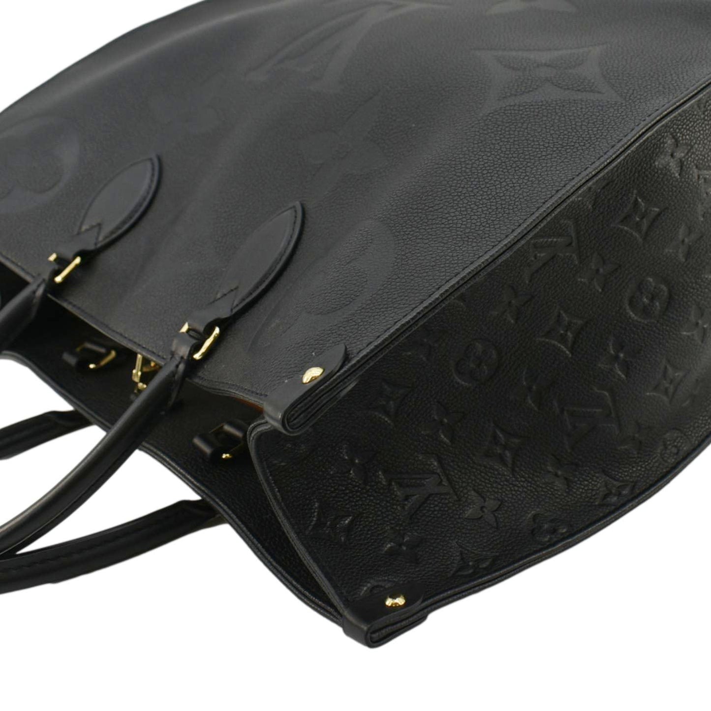 LOUIS VUITTON Onthego GM Monogram Empreinte Leather Tote Bag Black