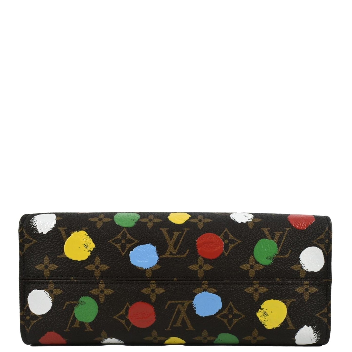 LOUIS VUITTON Onthego Yayoi Kusama Dots Monogram Canvas Shoulder Bag Multicolor