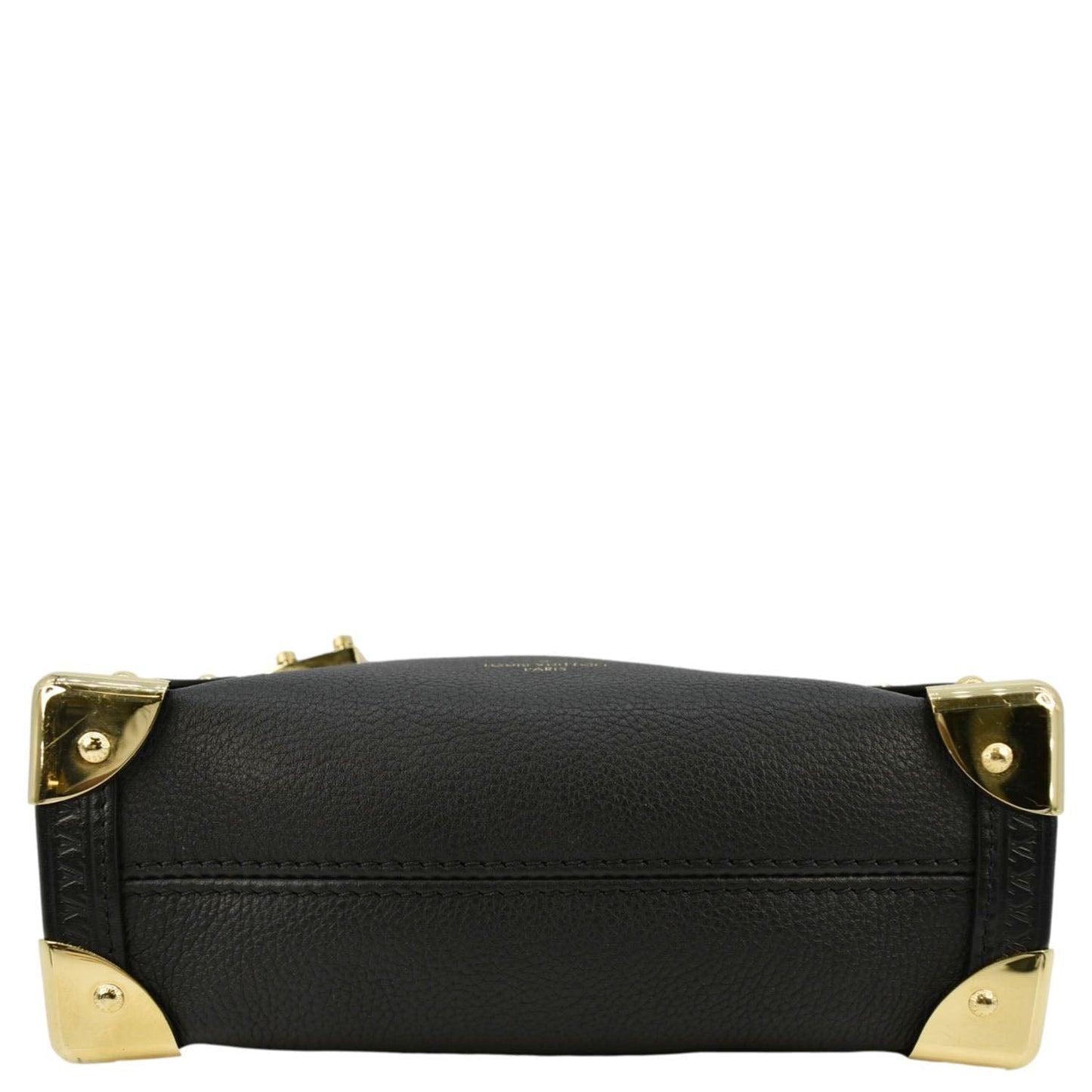 LOUIS VUITTON Side Trunk PM Grained Calf Leather Tote Bag Black