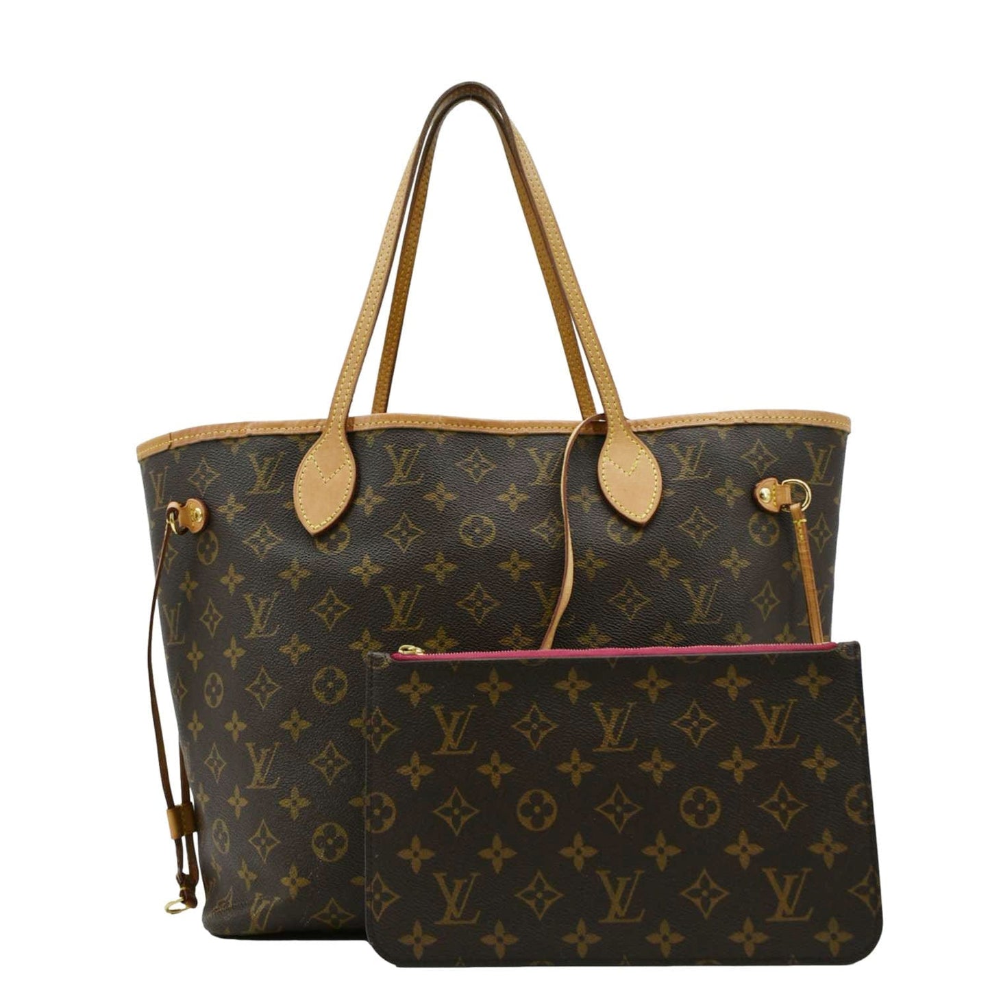 LOUIS VUITTON Neverfull MM Monogram Canvas Tote Bag Brown